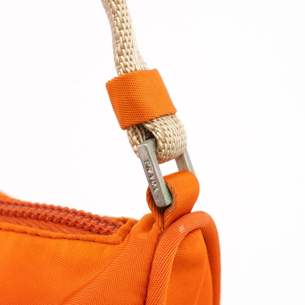 Orange Tessuto Mini Hobo Bag