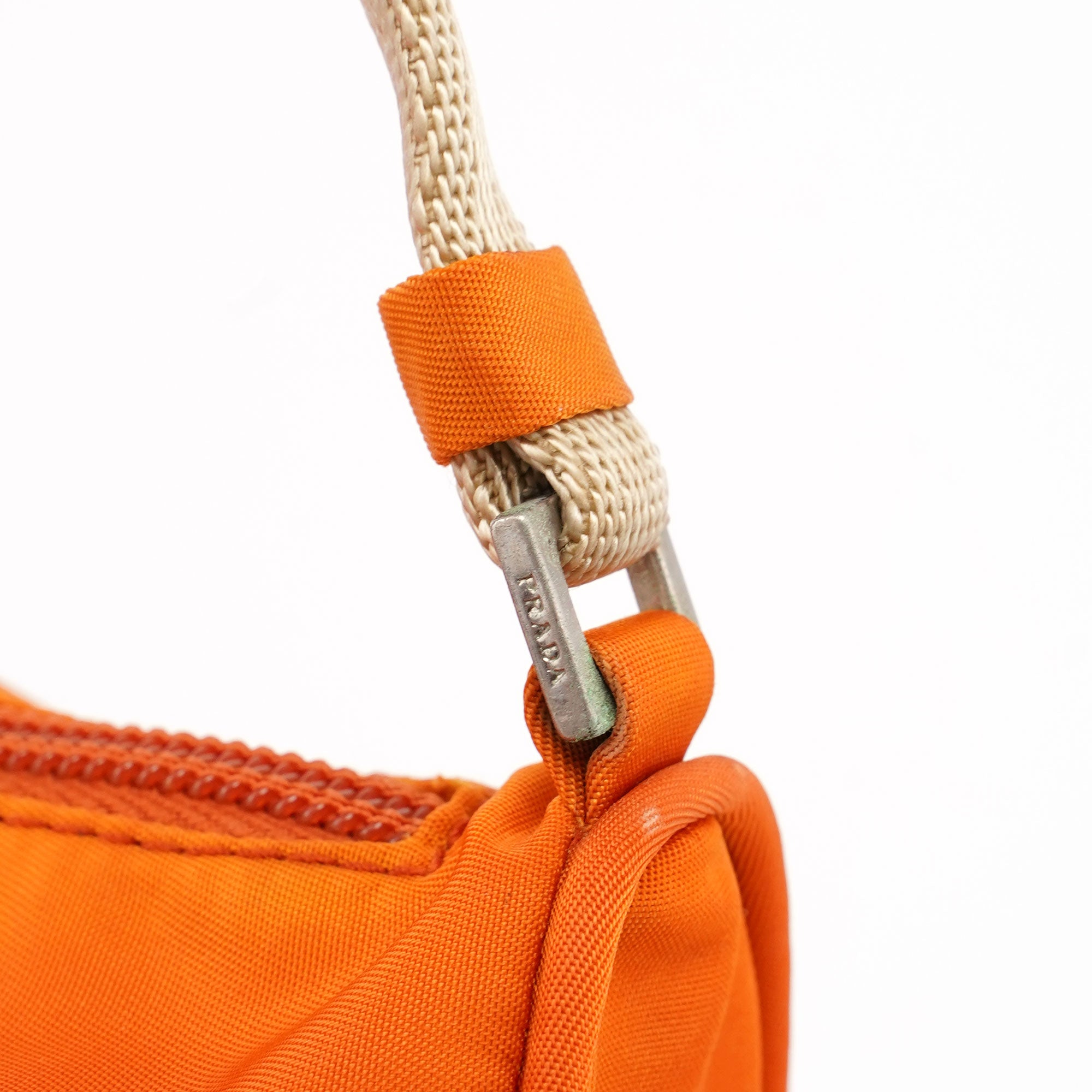 Orange Tessuto Mini Hobo Bag