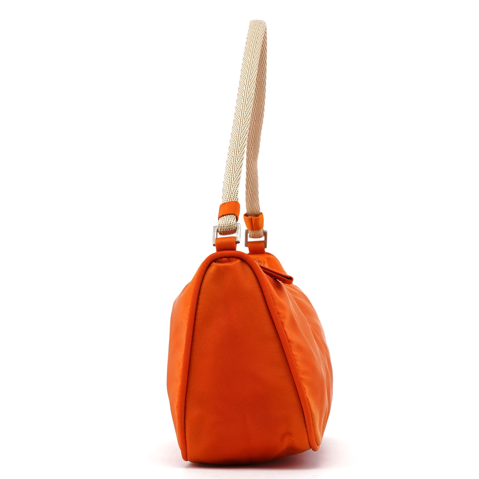 Orange Tessuto Mini Hobo Bag