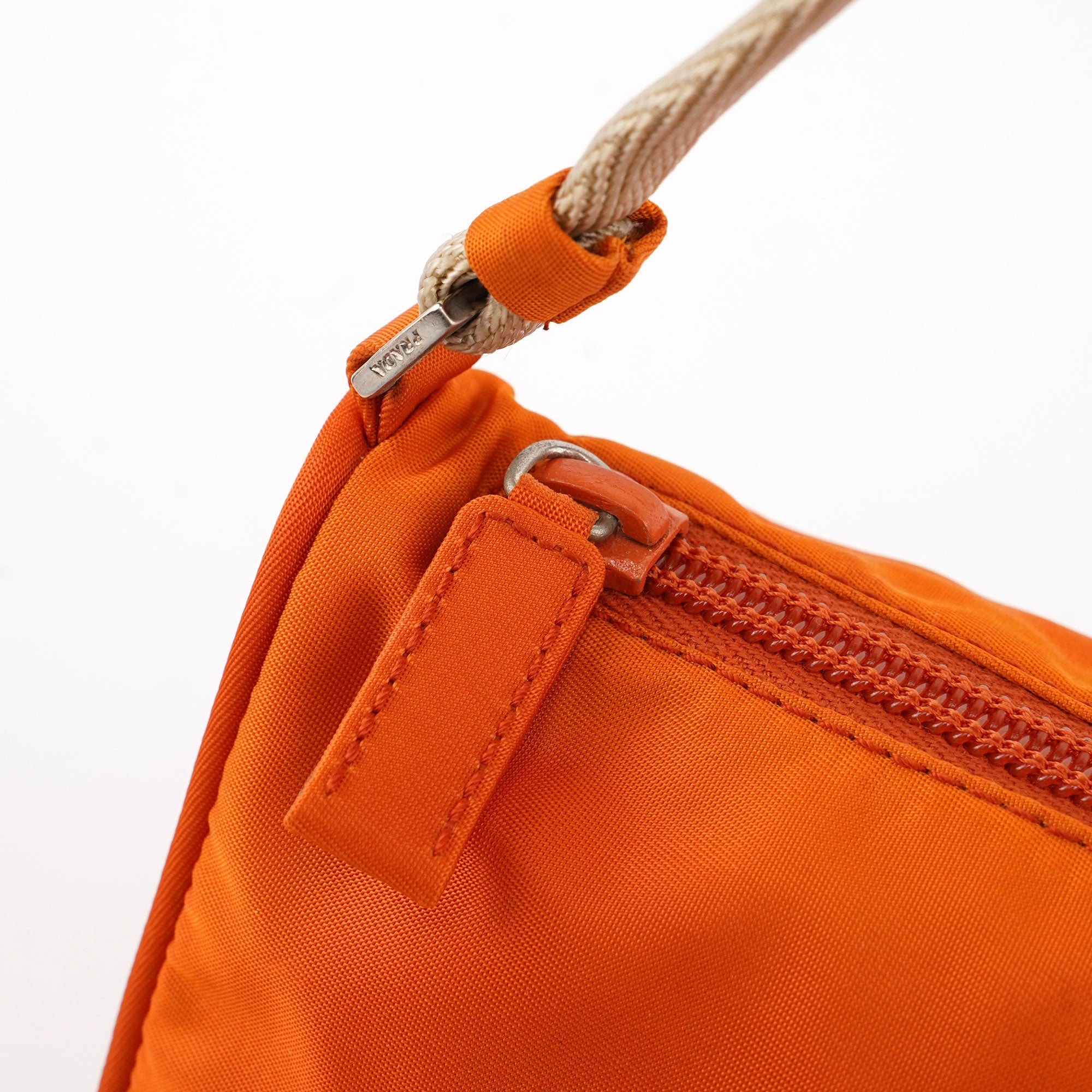 Orange Tessuto Mini Hobo Bag
