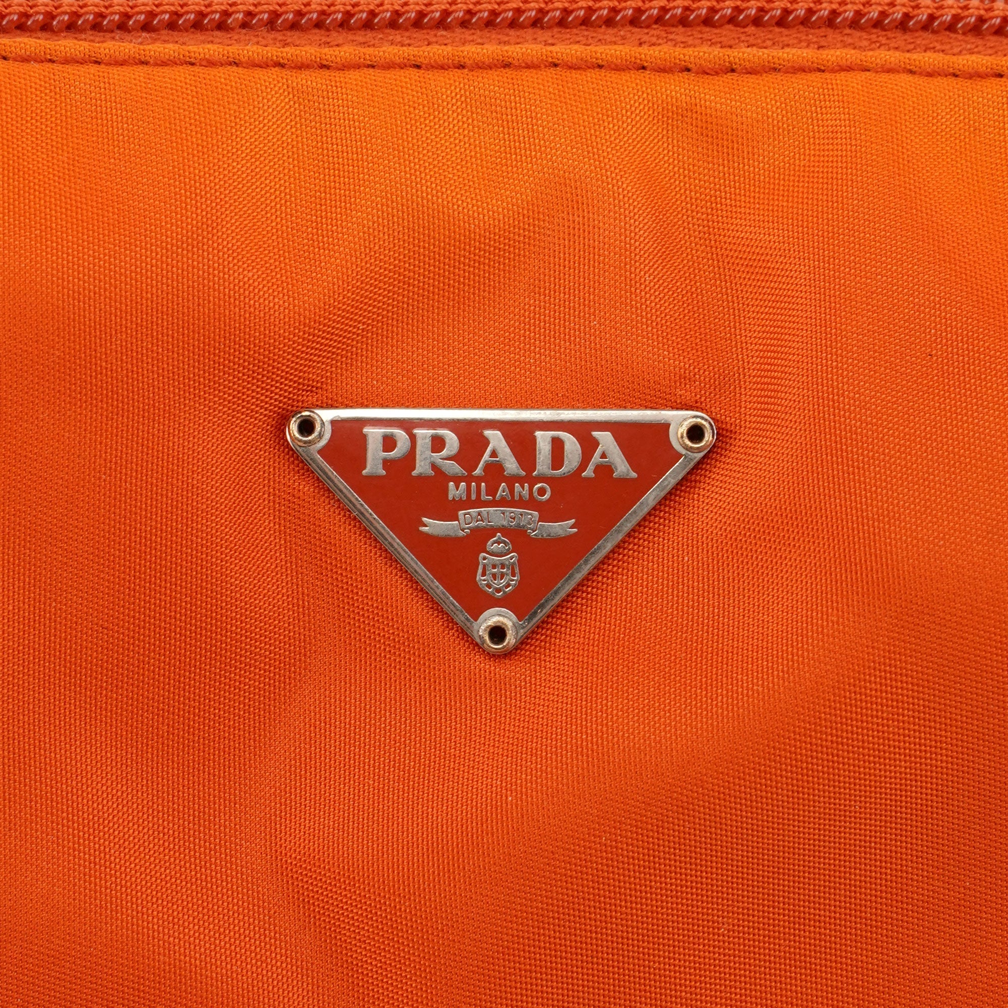Orange Tessuto Mini Hobo Bag