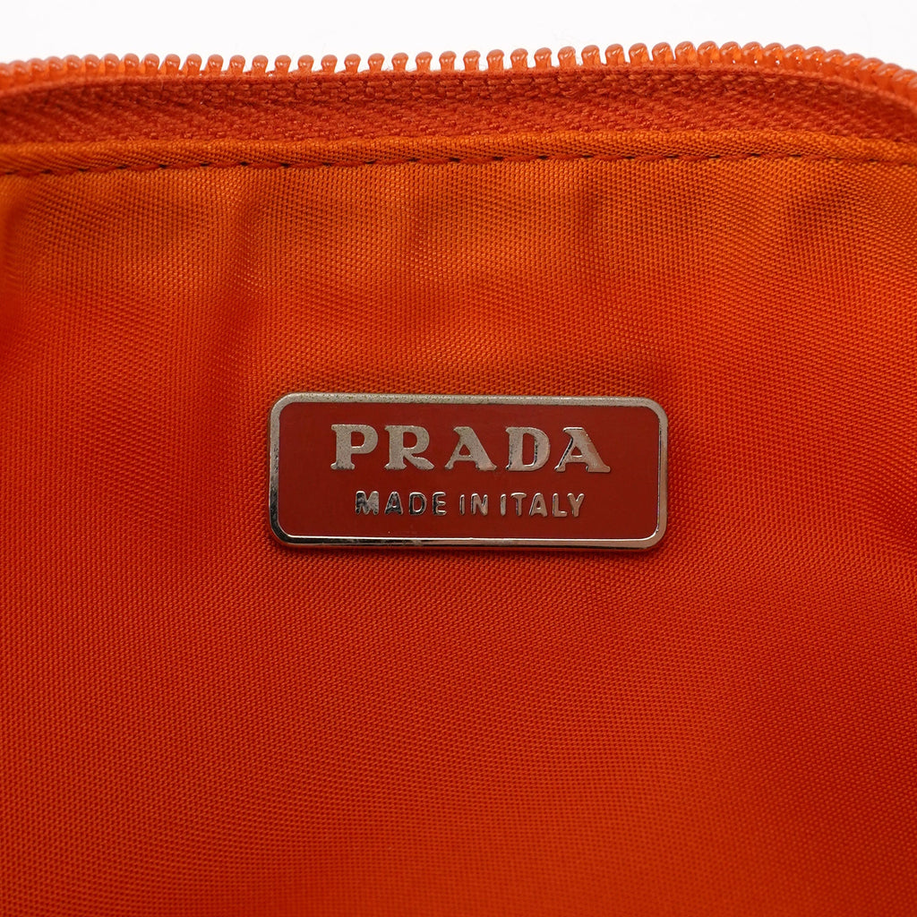 Orange Tessuto Mini Hobo Bag