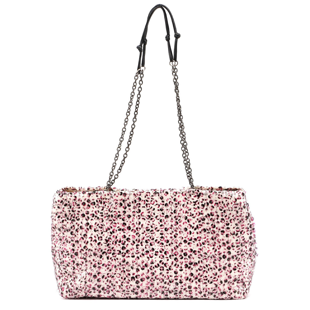 Pink Silk Sequin Chain Bag