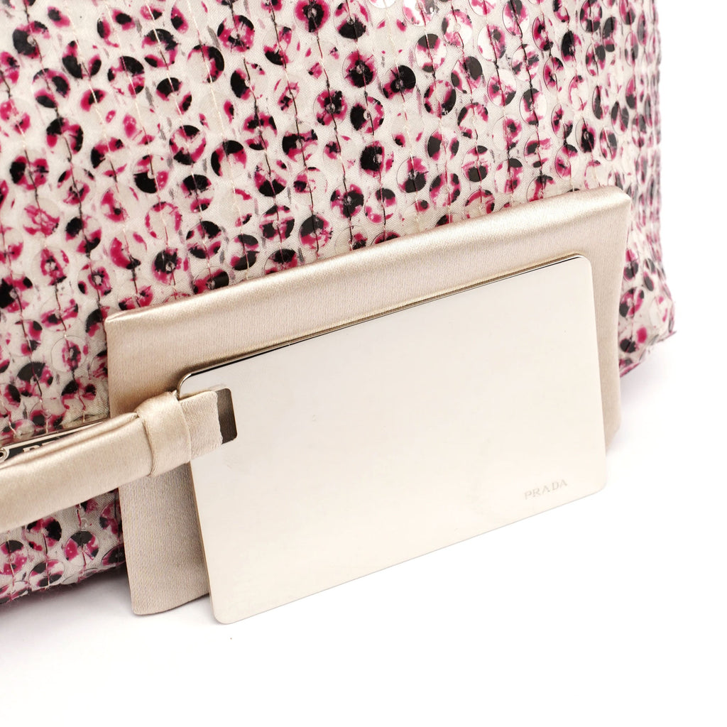 Pink Silk Sequin Chain Bag