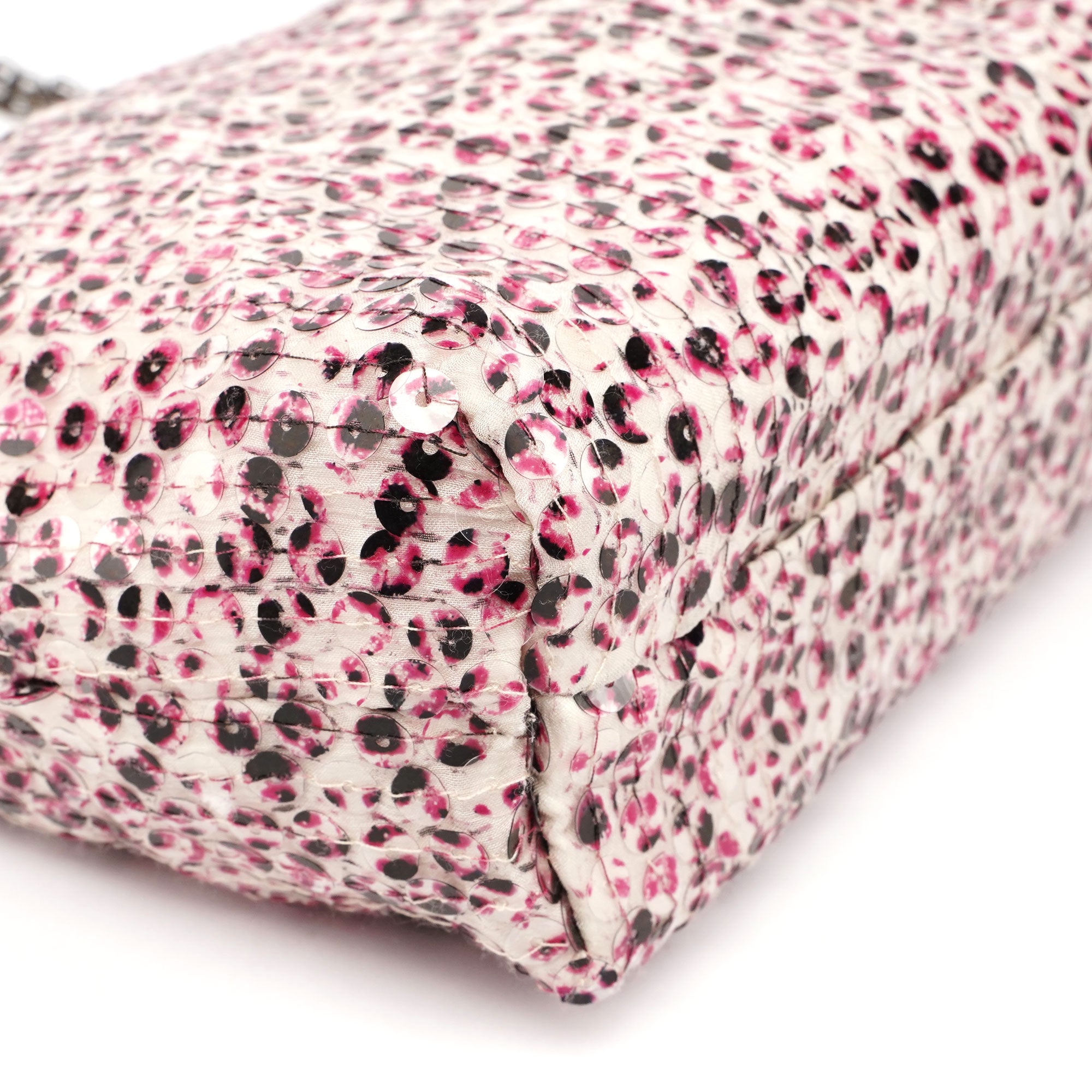 Pink Silk Sequin Chain Bag