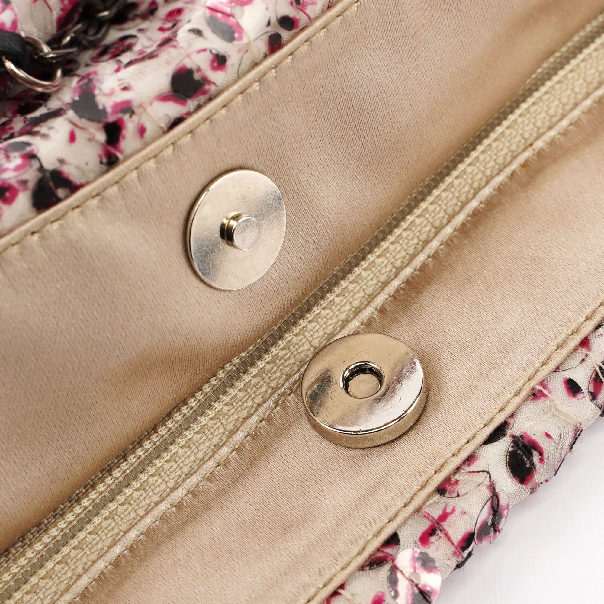 Pink Silk Sequin Chain Bag