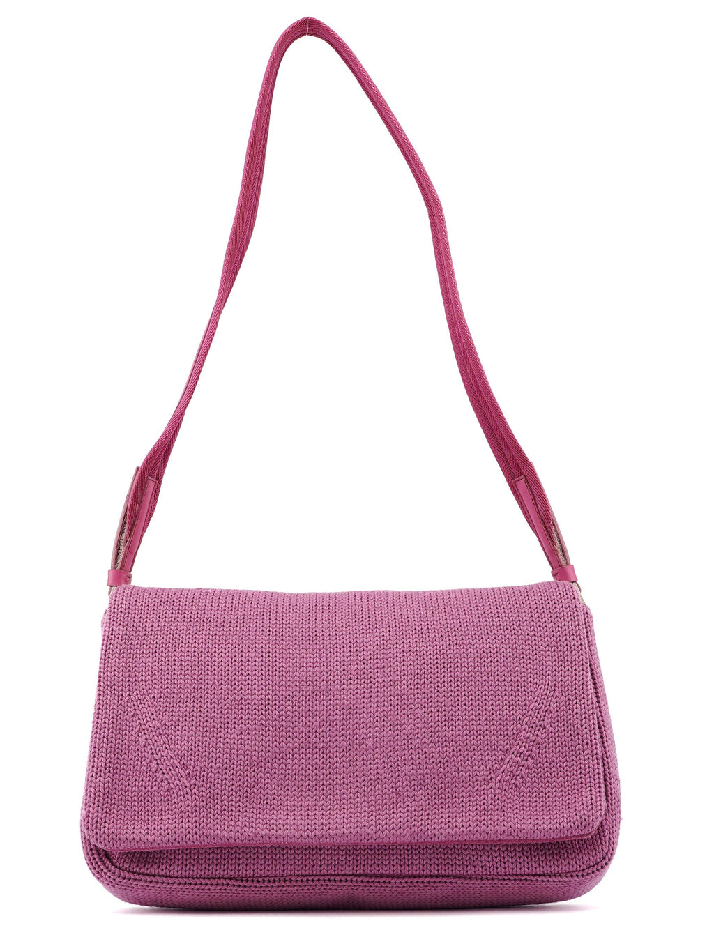 Pink Wool Hobo Shoulder Bag