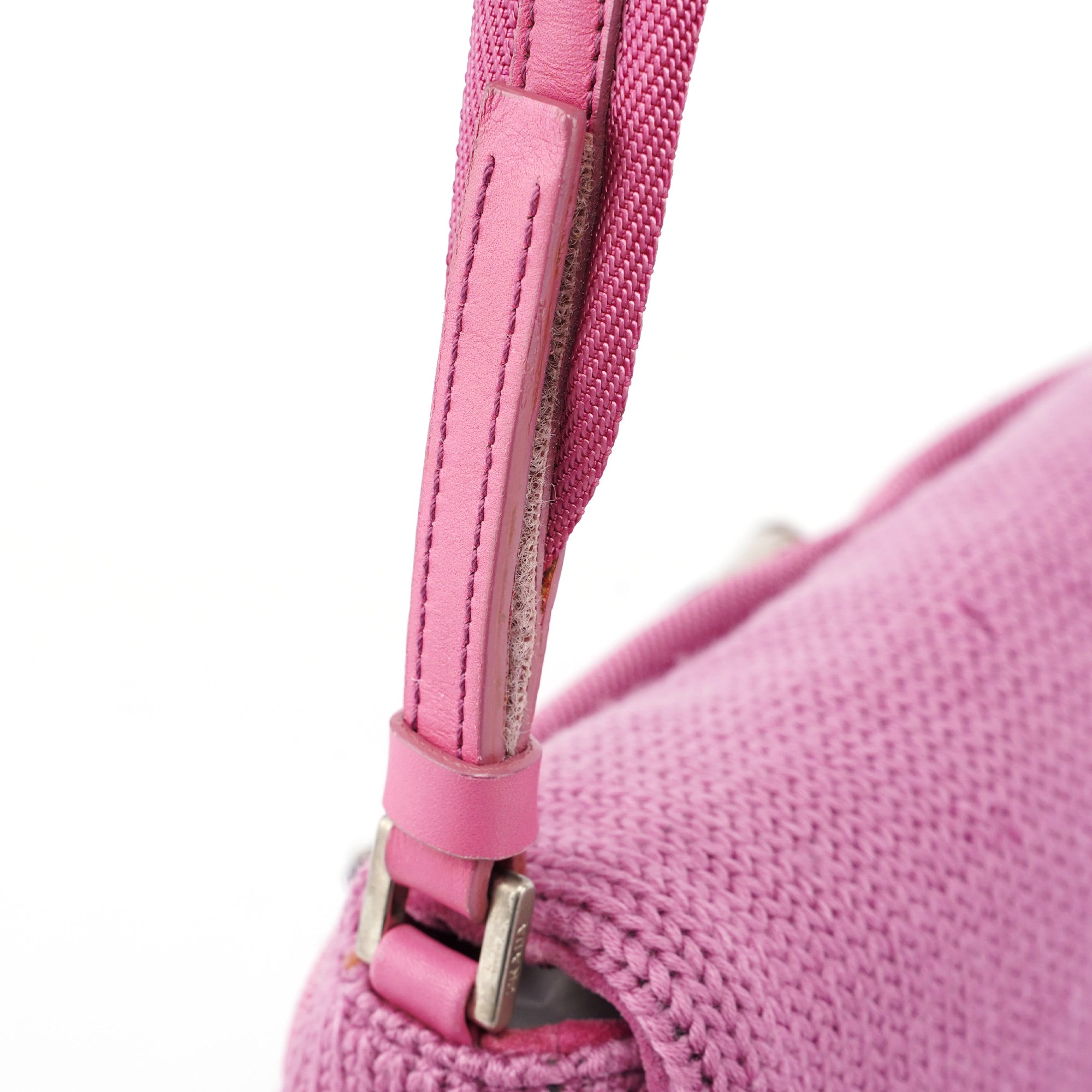 Pink Wool Hobo Shoulder Bag