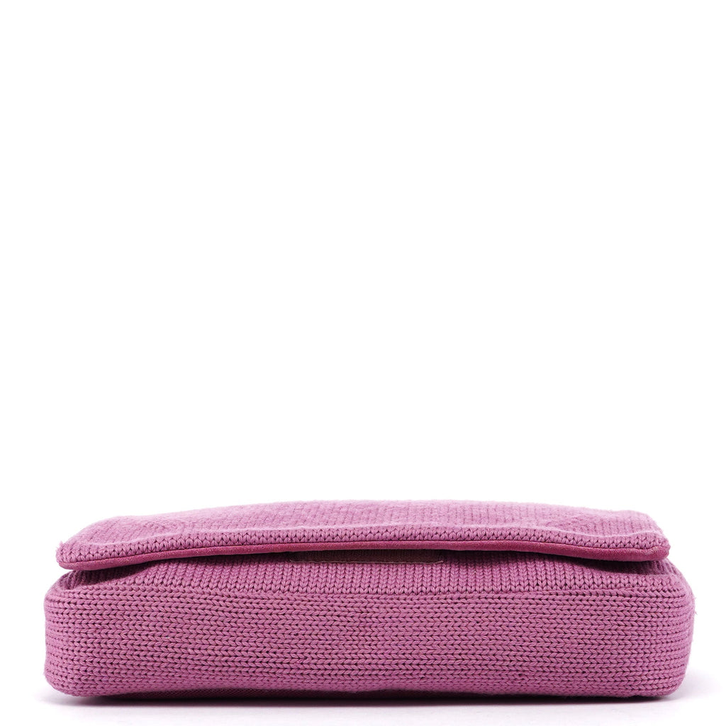 Pink Wool Hobo Shoulder Bag