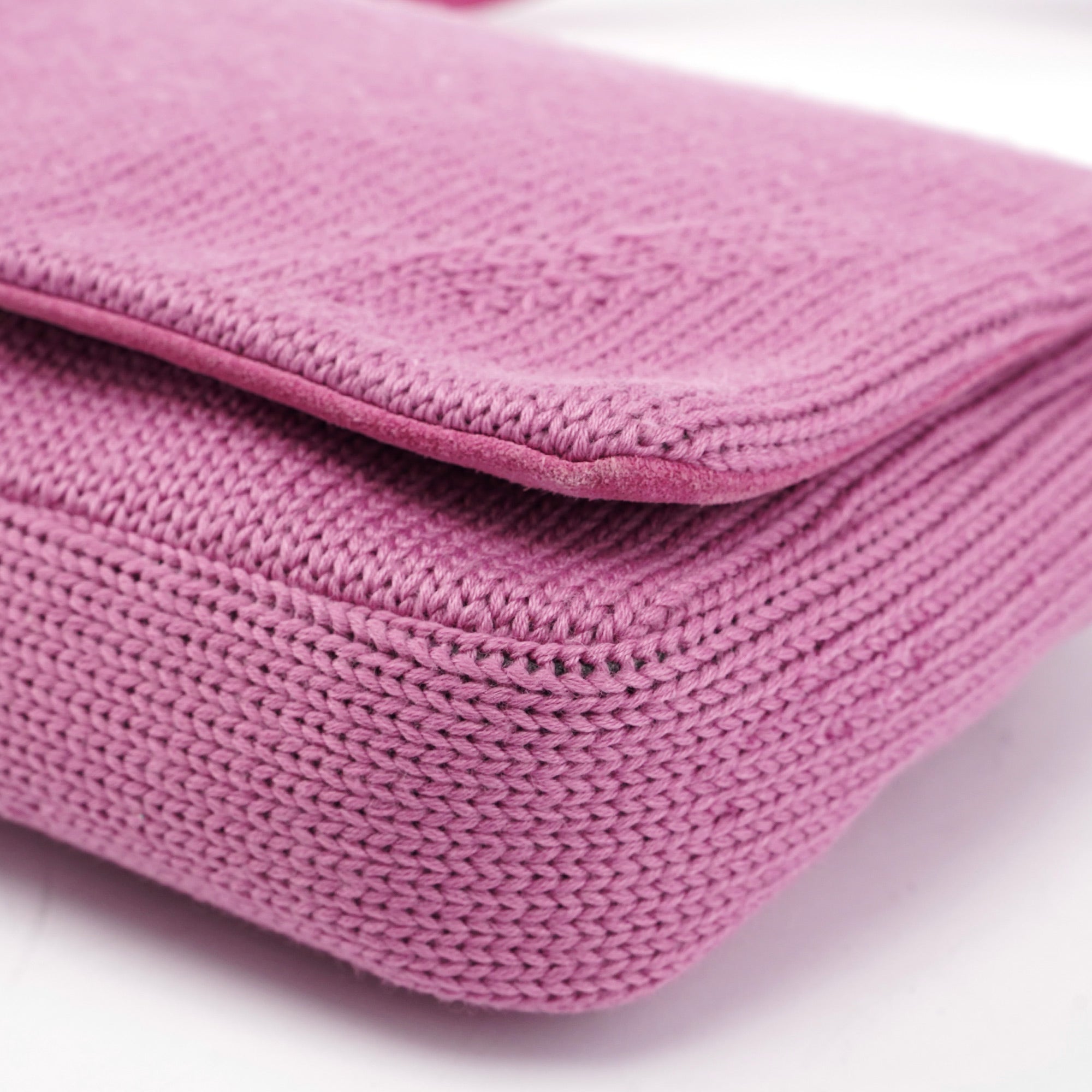 Pink Wool Hobo Shoulder Bag