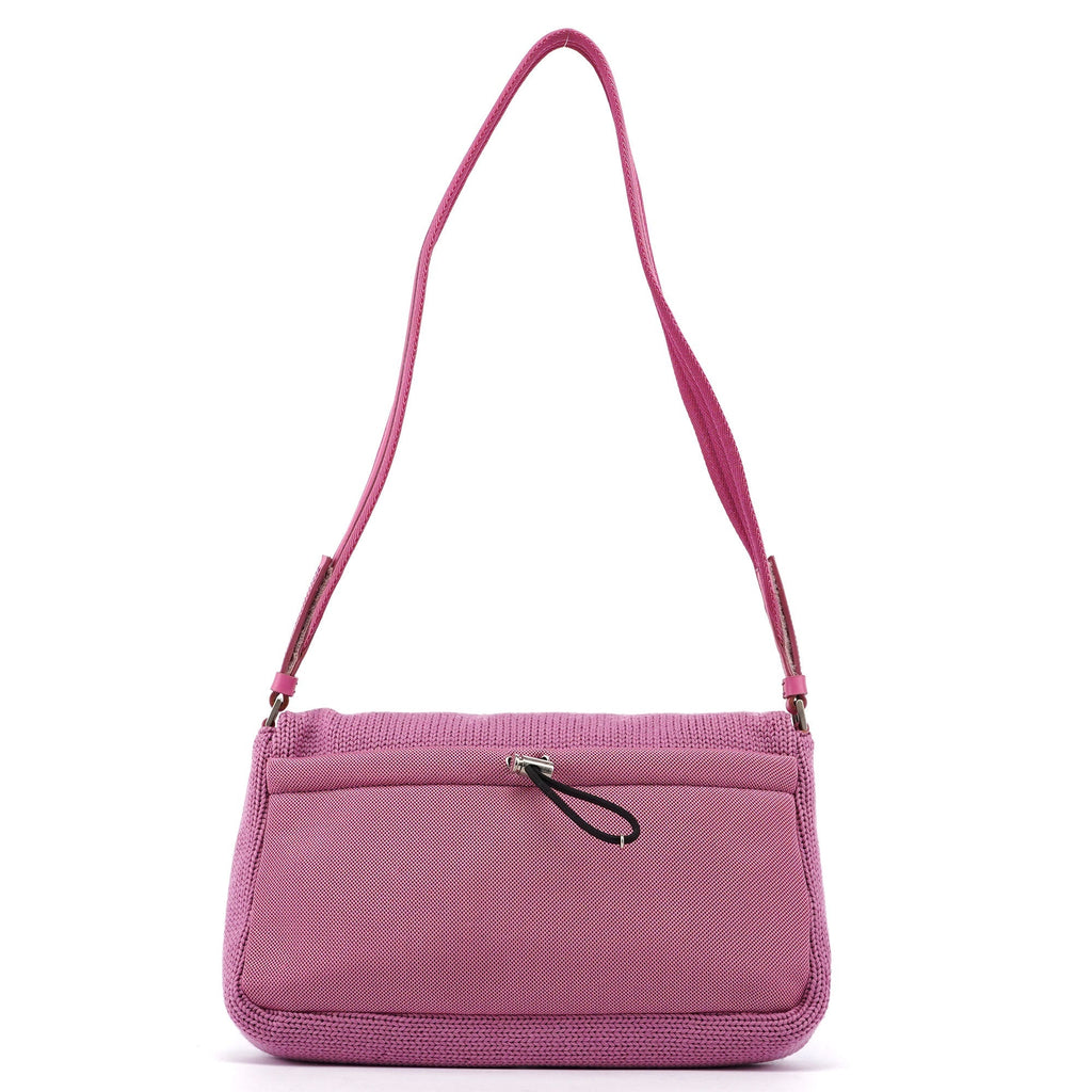 Pink Wool Hobo Shoulder Bag