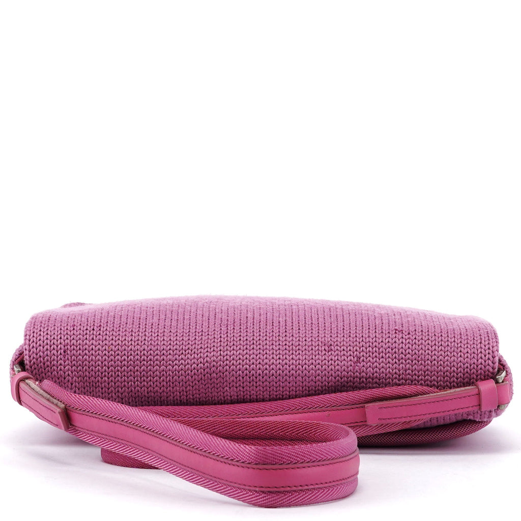 Pink Wool Hobo Shoulder Bag