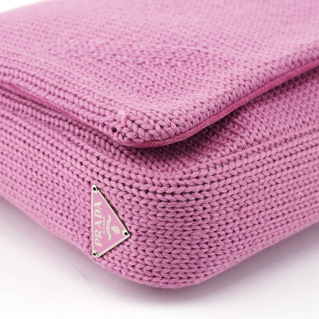 Pink Wool Hobo Shoulder Bag