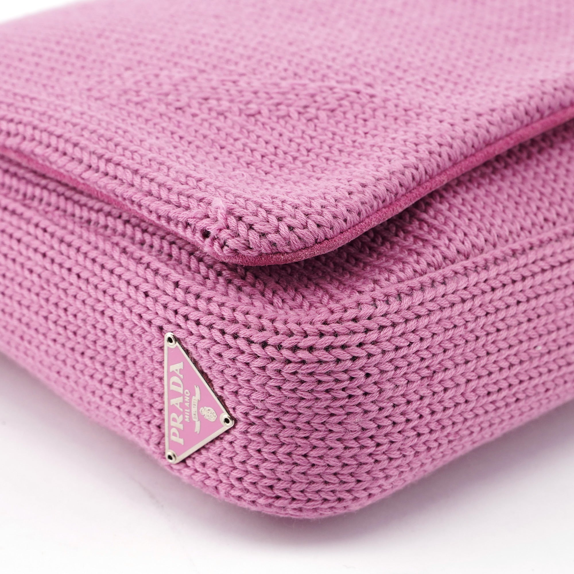 Pink Wool Hobo Shoulder Bag