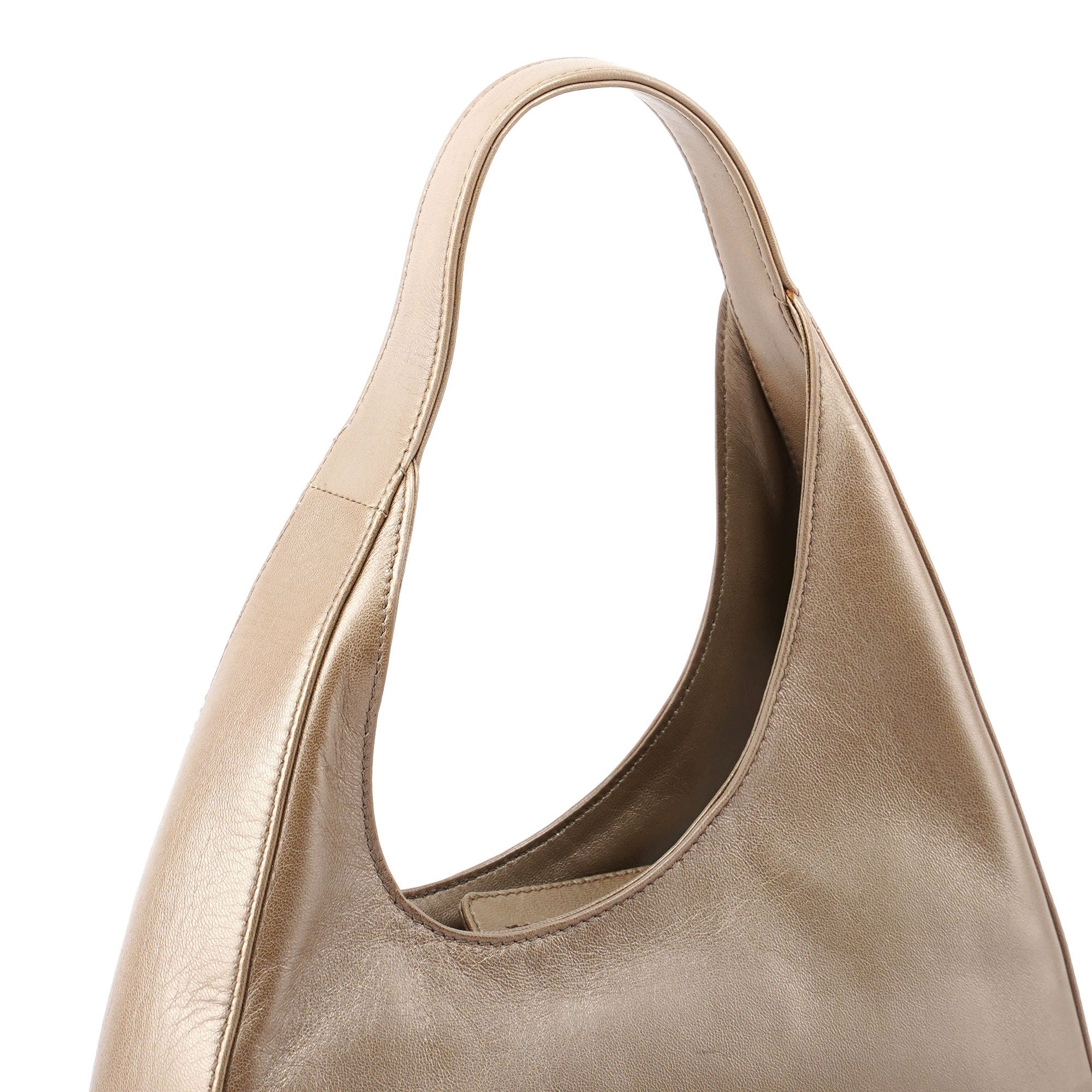 Prada Beige Leather Asymmetrical Hobo Bag