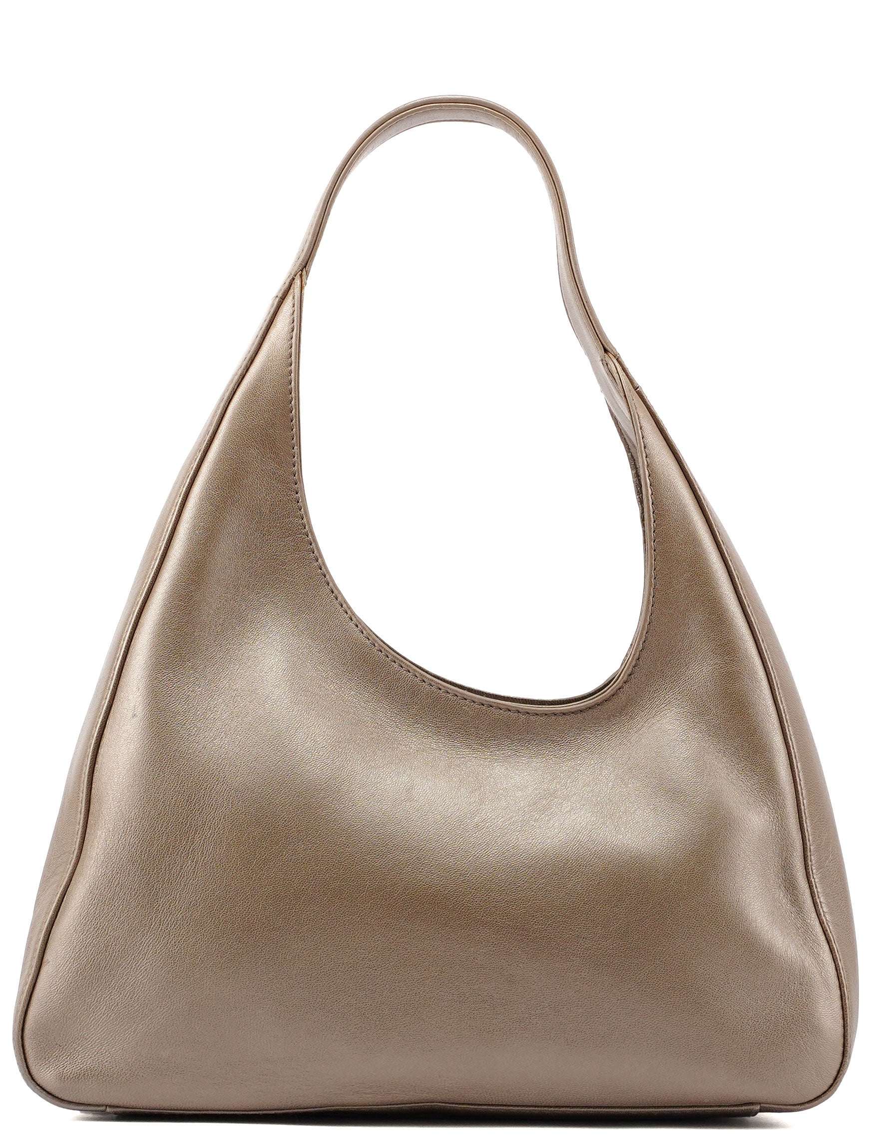 Prada Beige Leather Asymmetrical Hobo Bag