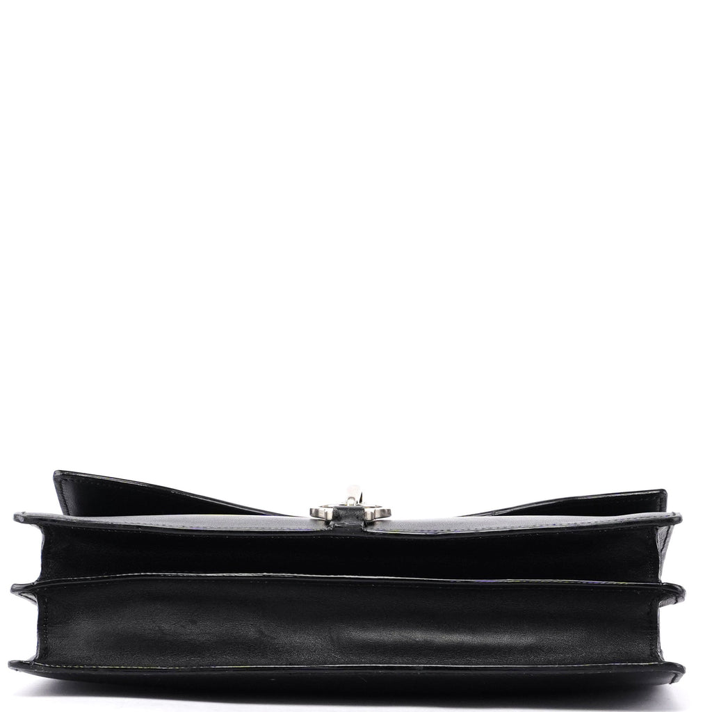 Black Leather Top Handle Bag