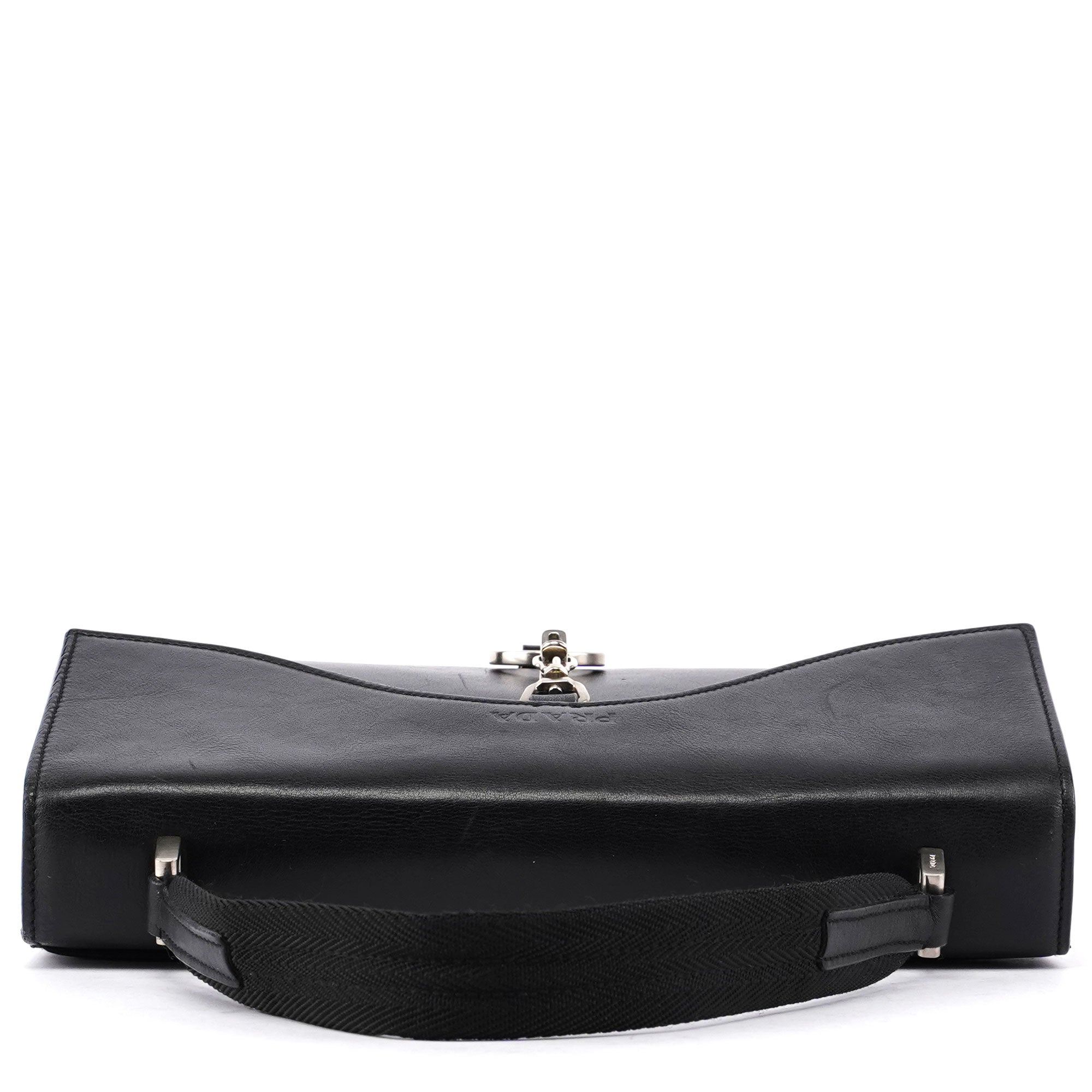 Black Leather Top Handle Bag