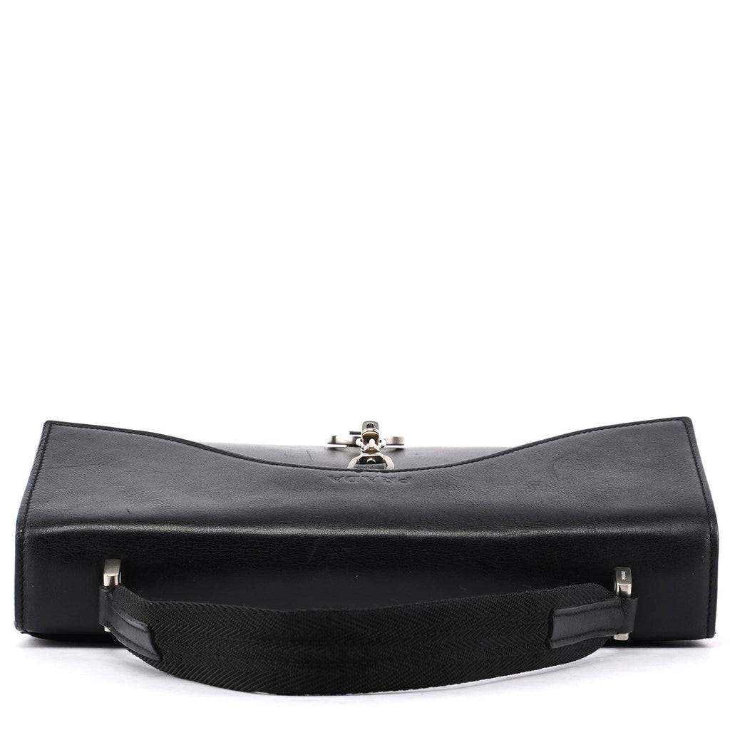 Prada Black Leather Top Handle Bag