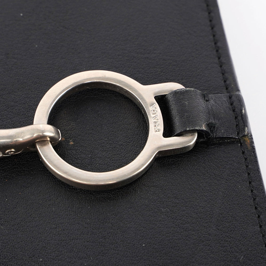 Black Leather Top Handle Bag