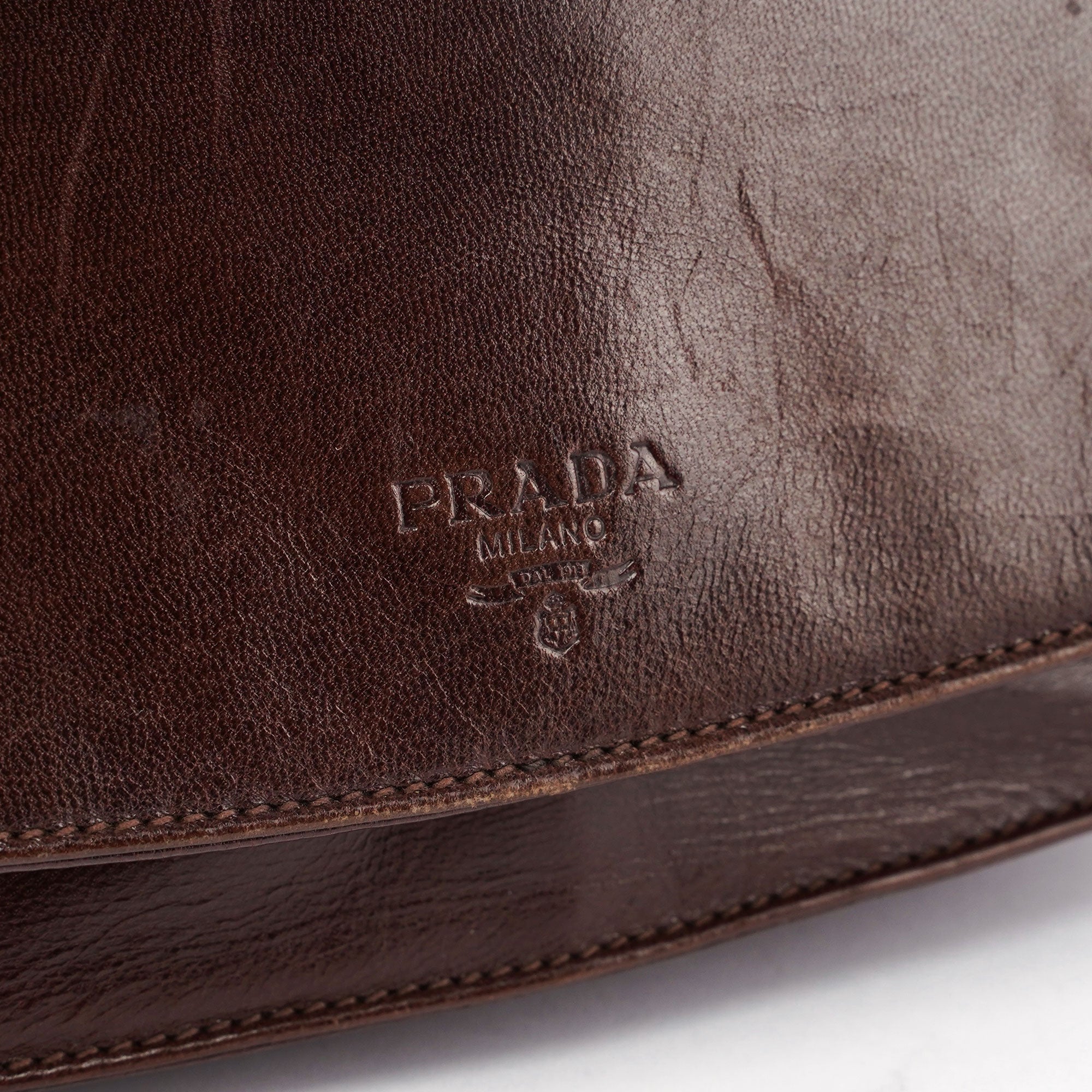 Prada Brown Calfskin Chain Shoulder Bag