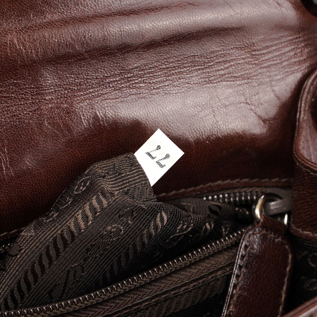 Prada Brown Calfskin Chain Shoulder Bag