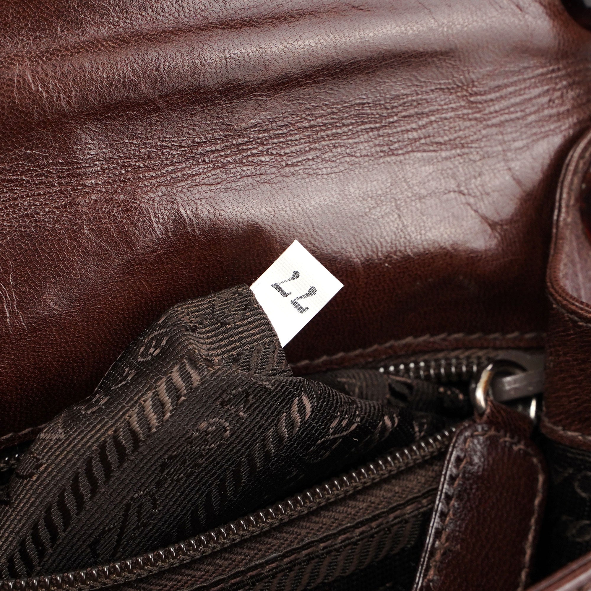 Prada Brown Calfskin Chain Shoulder Bag