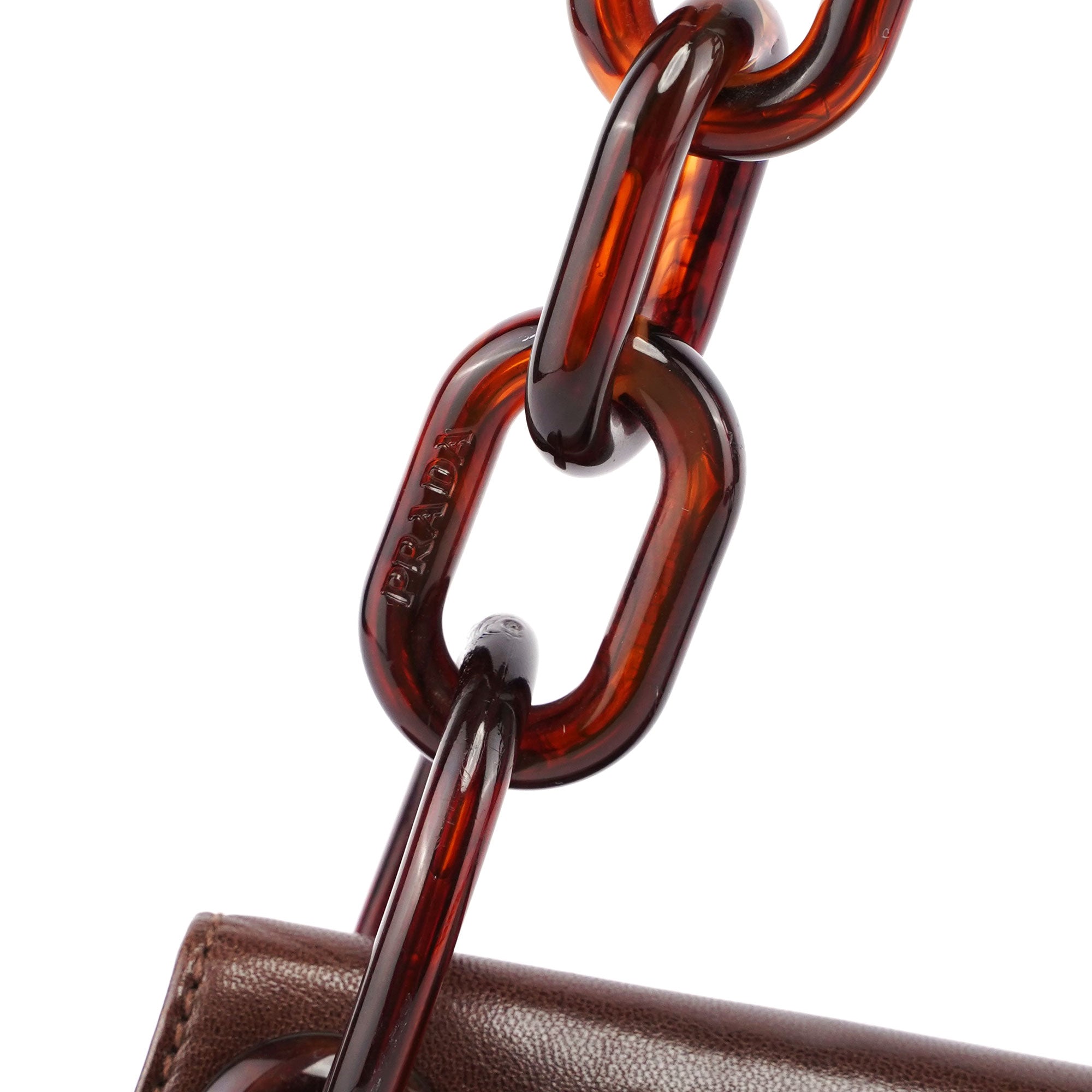 Prada Brown Calfskin Chain Shoulder Bag