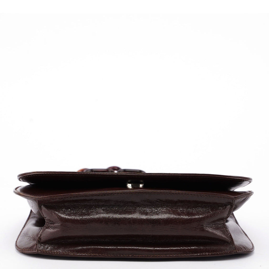 Prada Brown Calfskin Chain Shoulder Bag