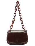 Prada Brown Calfskin Chain Shoulder Bag