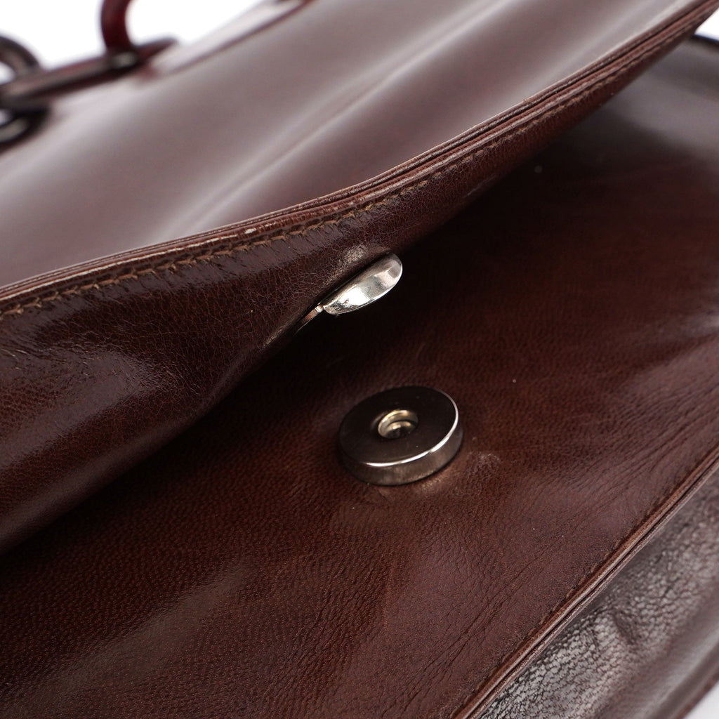 Prada Brown Calfskin Chain Shoulder Bag