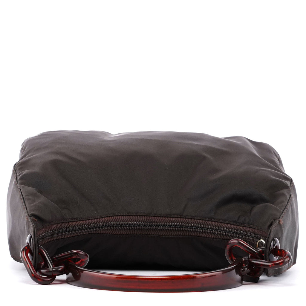 Prada Brown Tessuto Plastic Shoulder Bag