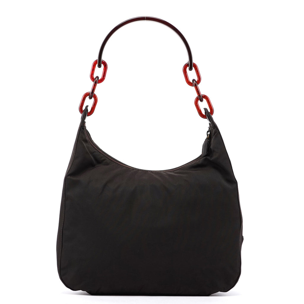 Prada Brown Tessuto Plastic Shoulder Bag