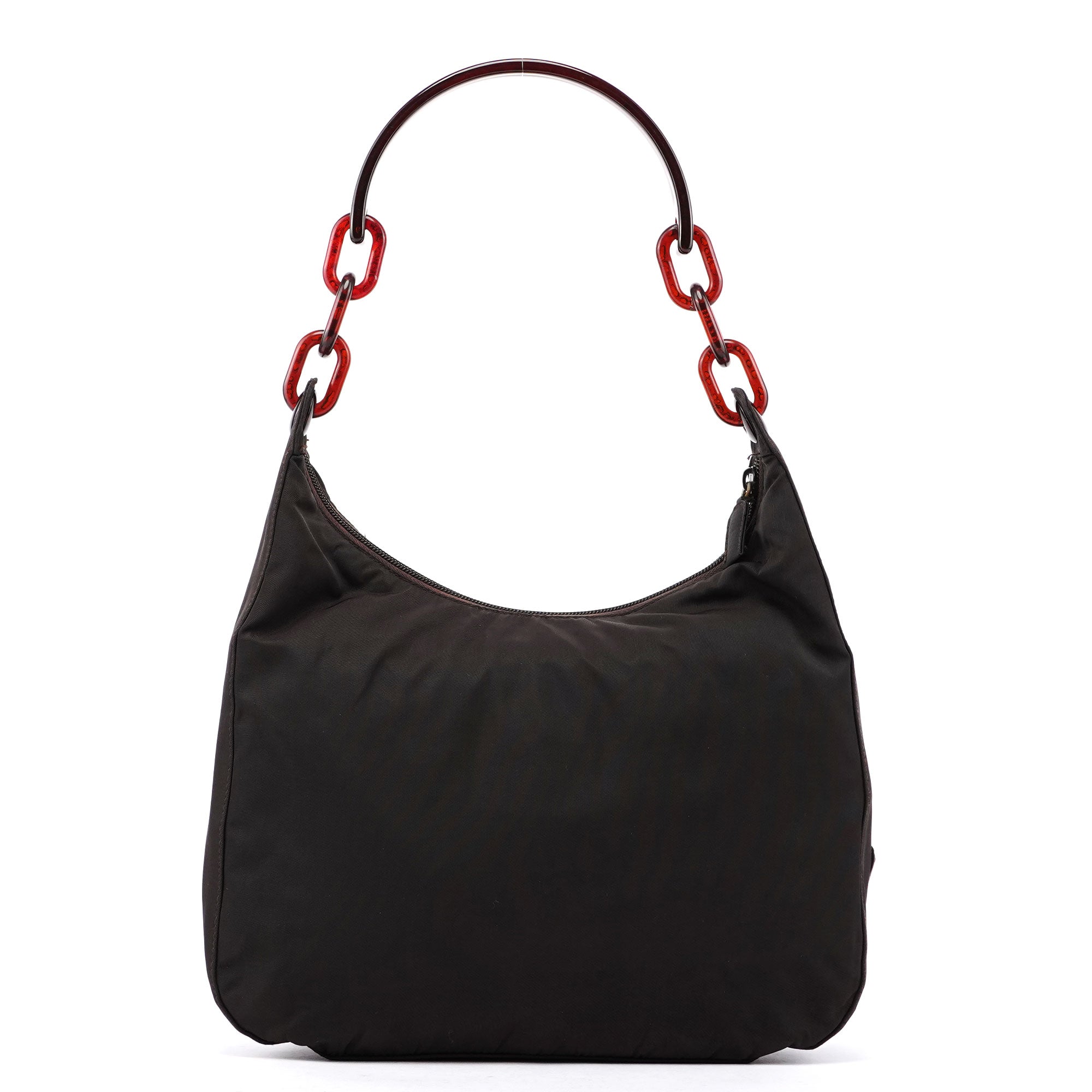 Prada Brown Tessuto Plastic Shoulder Bag