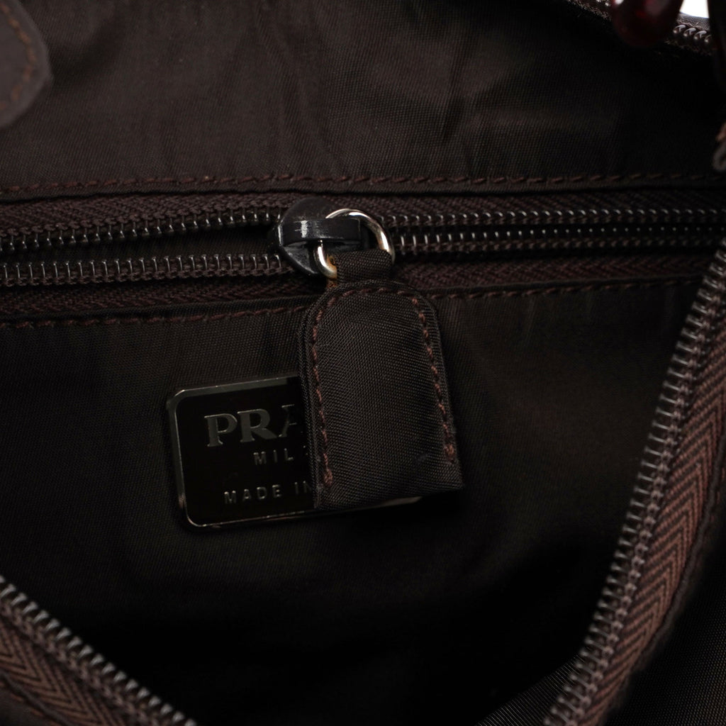 Prada Brown Tessuto Plastic Shoulder Bag