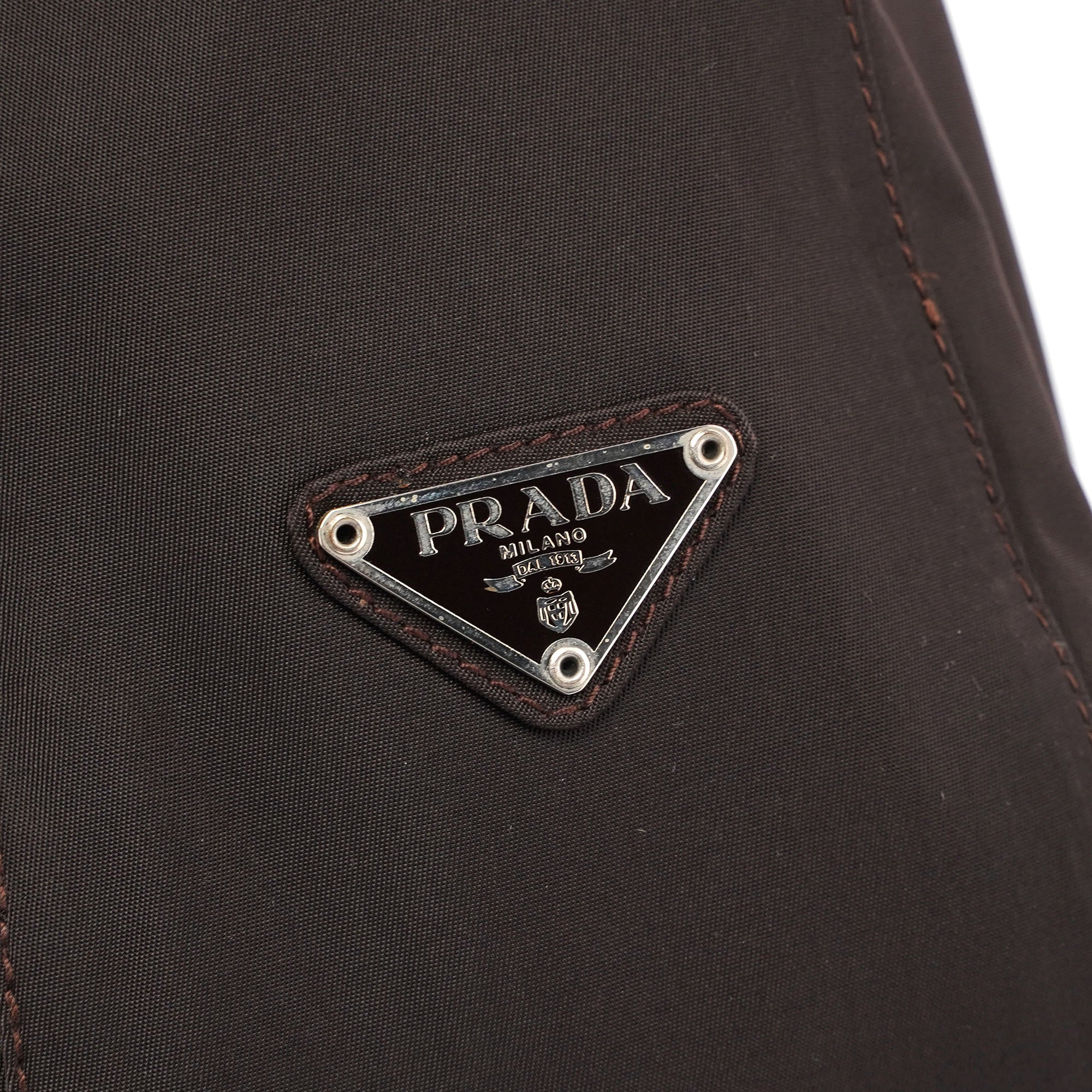 Prada Brown Tessuto Plastic Shoulder Bag