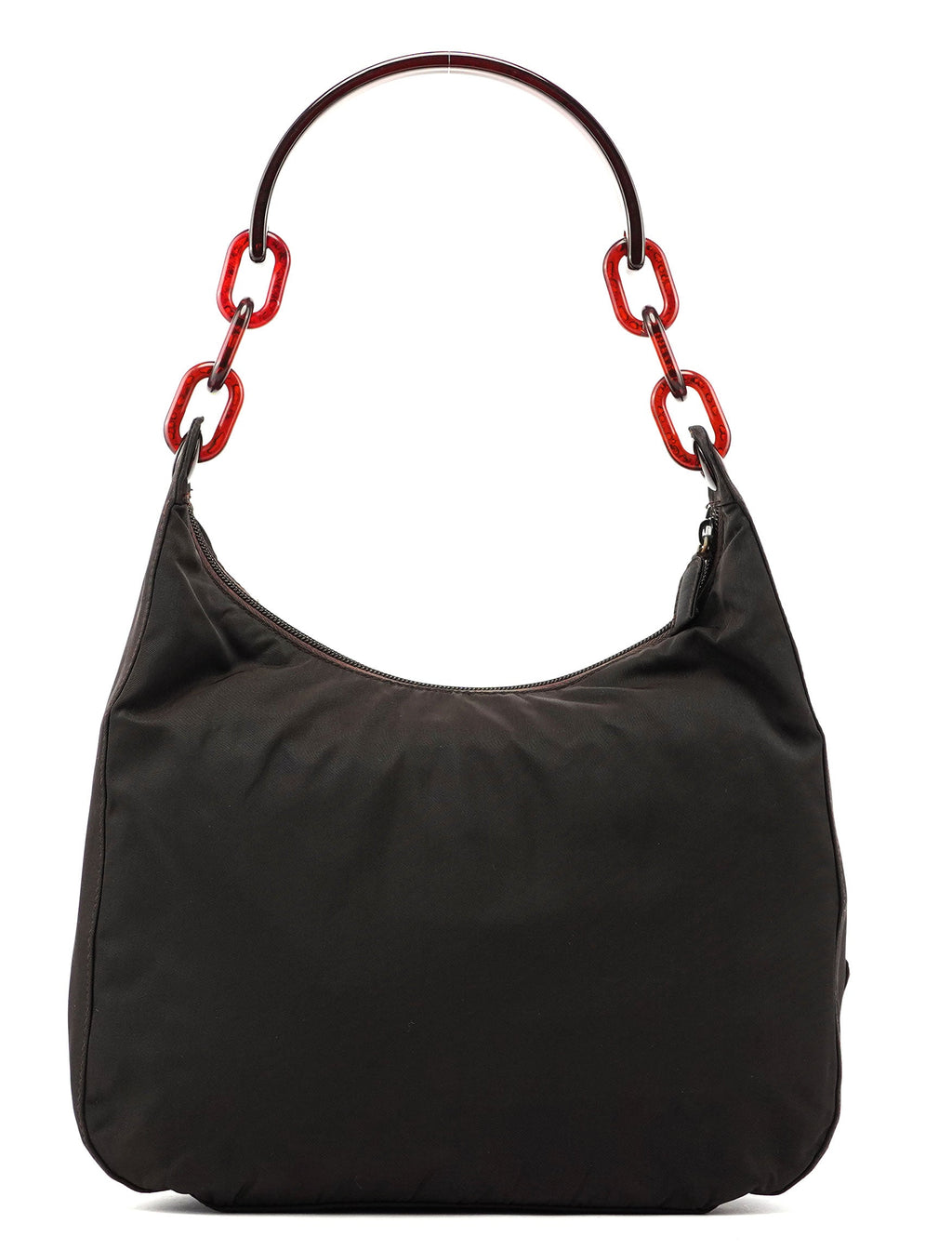 Prada Brown Tessuto Plastic Shoulder Bag