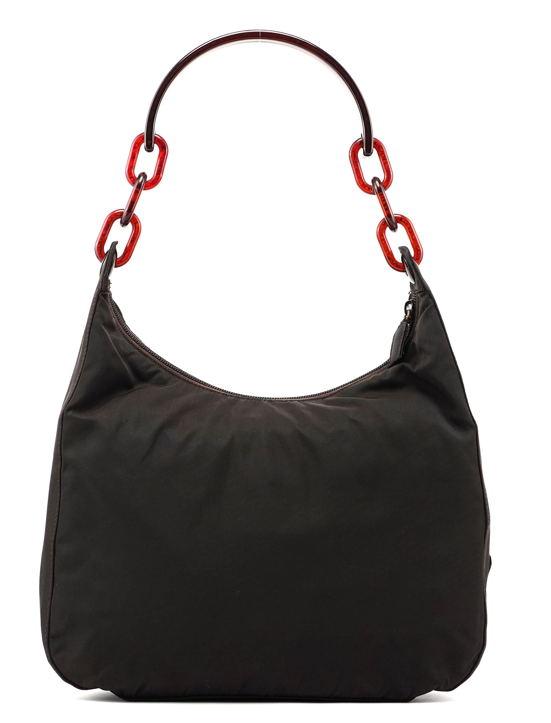 Prada Brown Tessuto Plastic Shoulder Bag