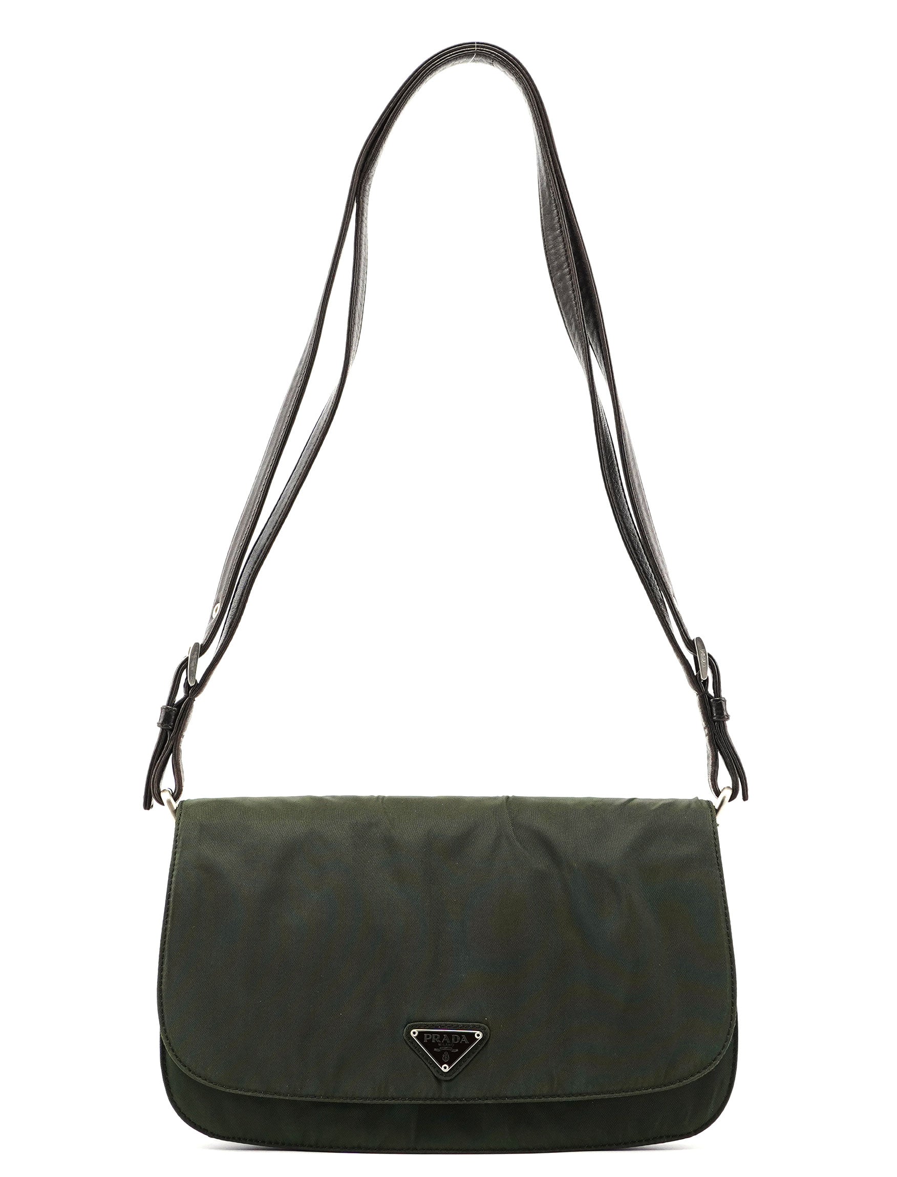 Prada Green Tessuto Shoulder Bag