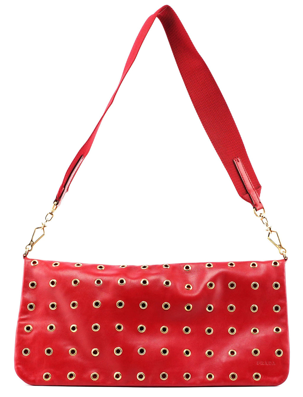 Prada Red Leather Shoulder Bag
