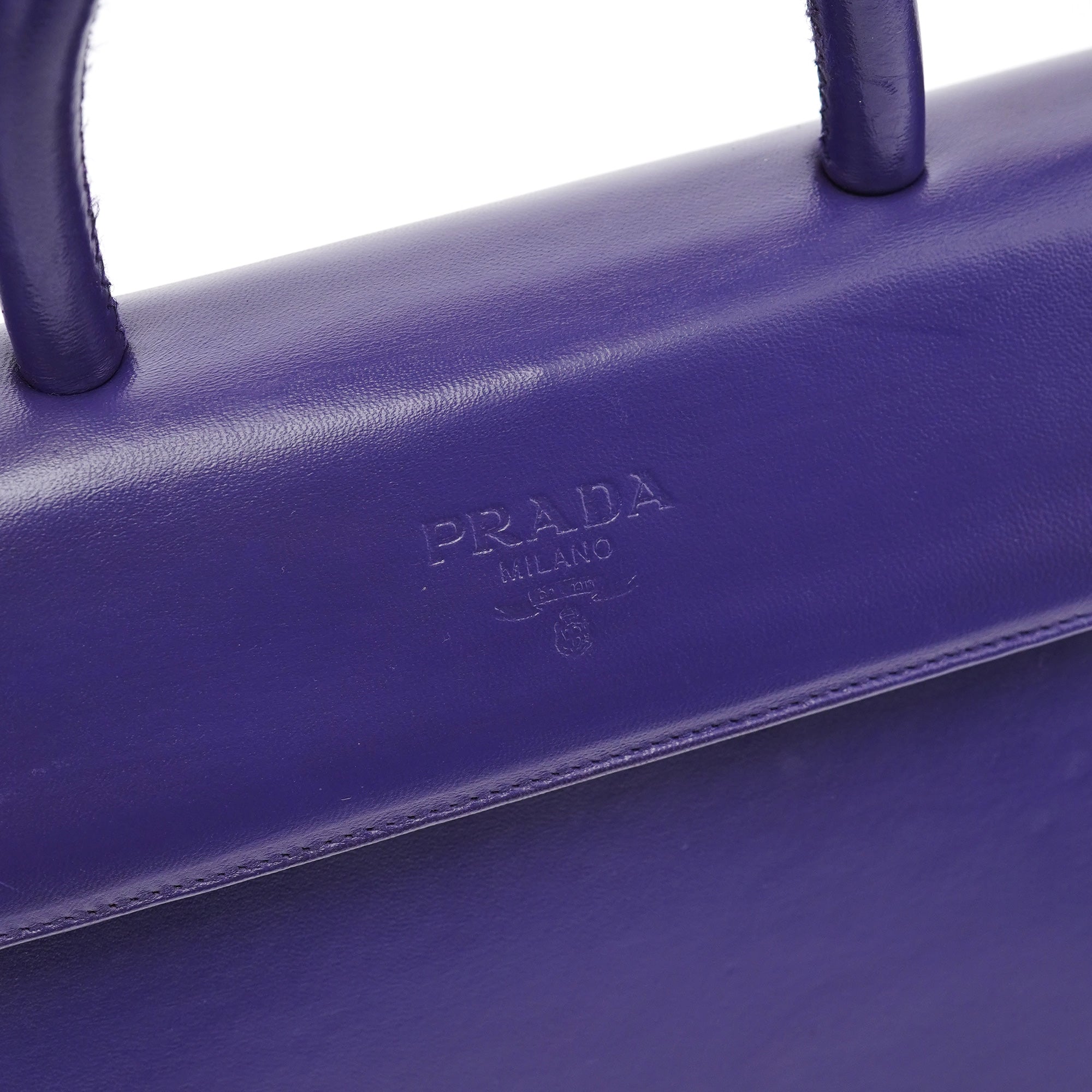 Purple Calfksin Top Handle Bag