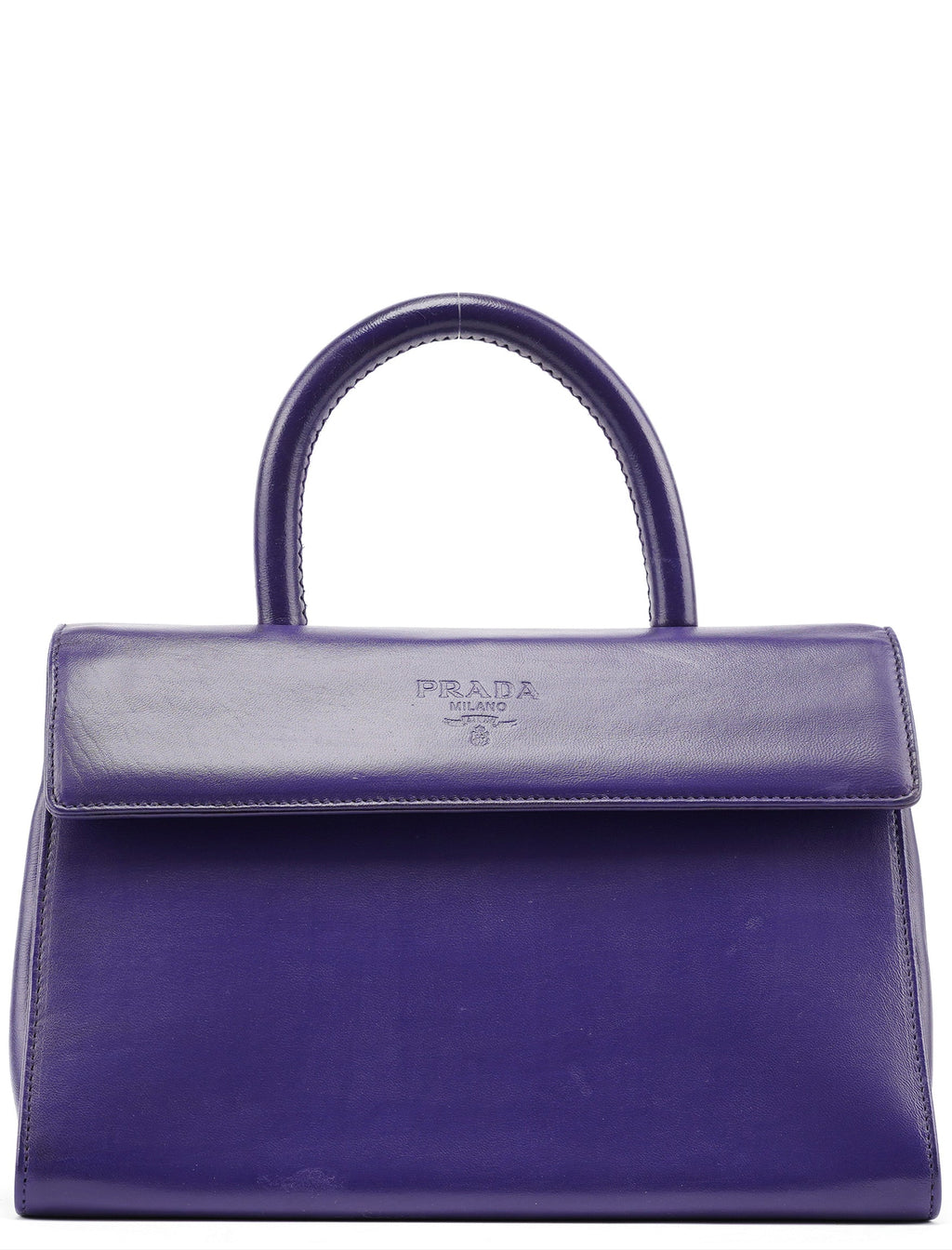 Purple Calfksin Top Handle Bag