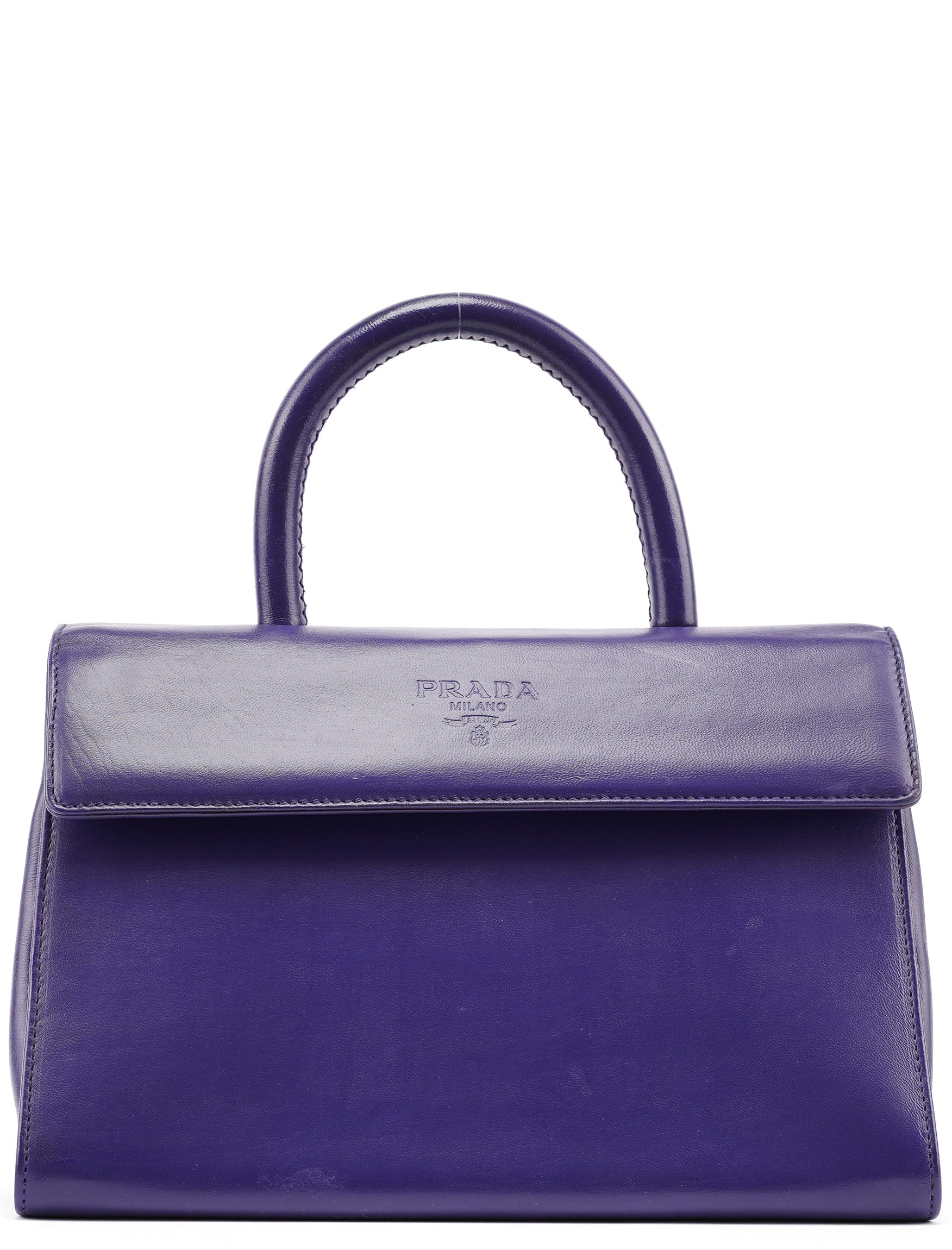 Purple Calfksin Top Handle Bag