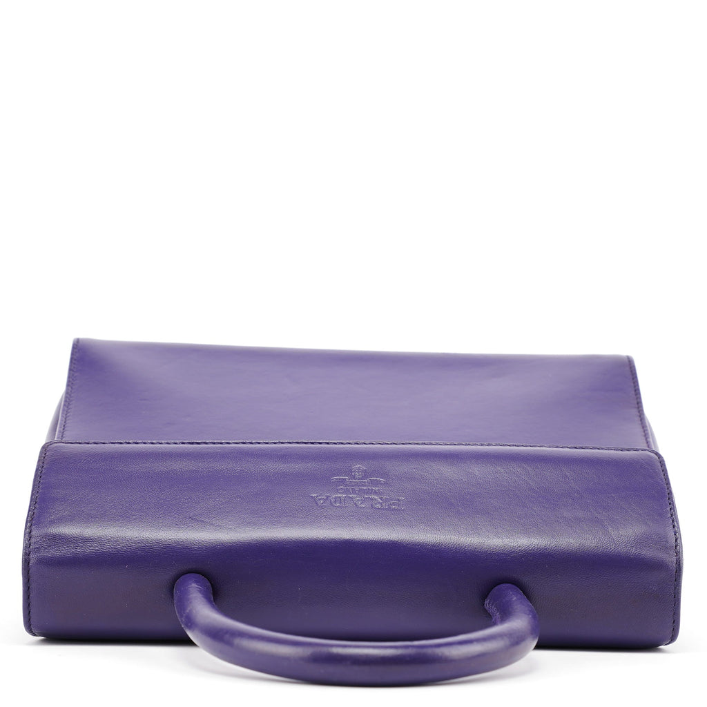 Purple Calfksin Top Handle Bag