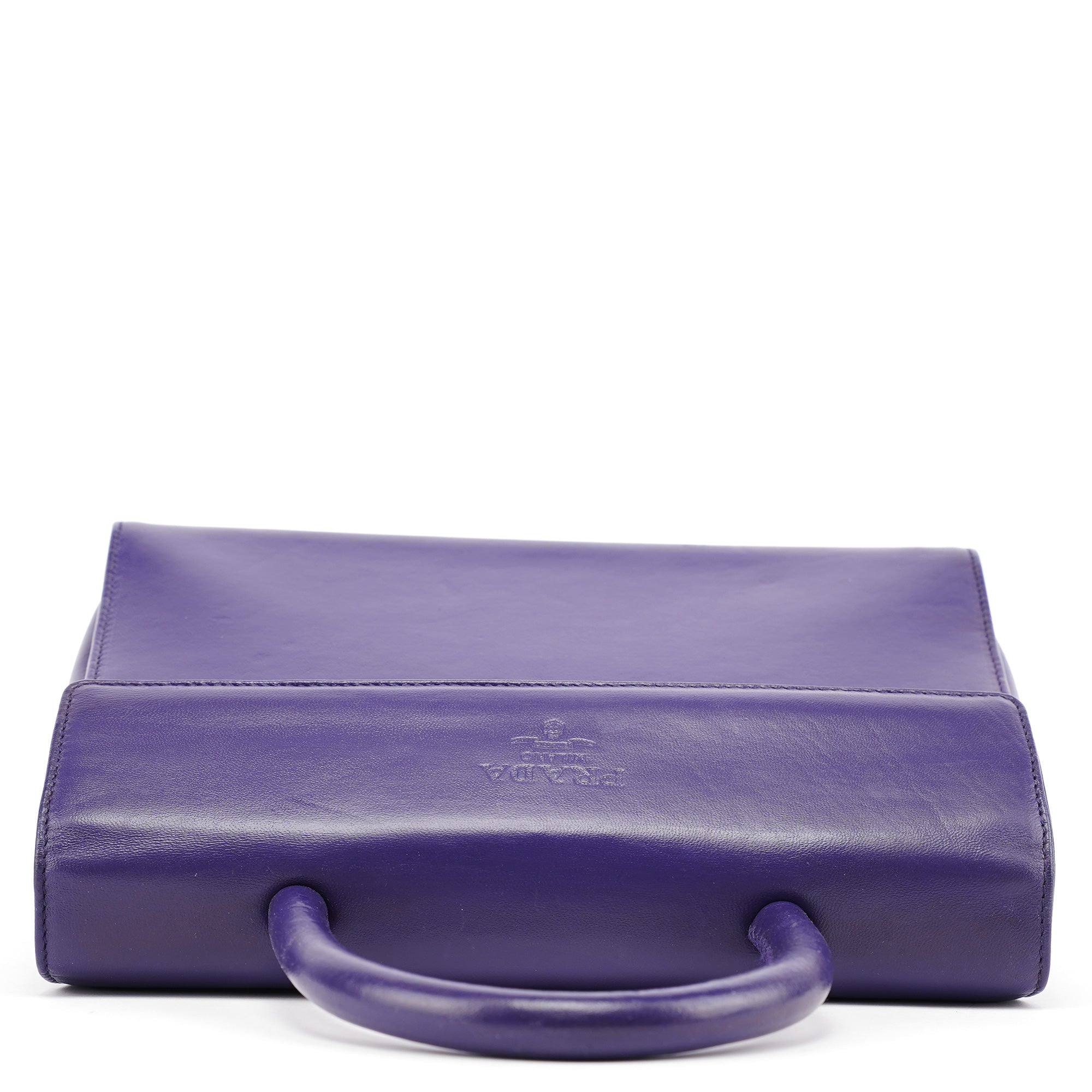 Purple Calfksin Top Handle Bag