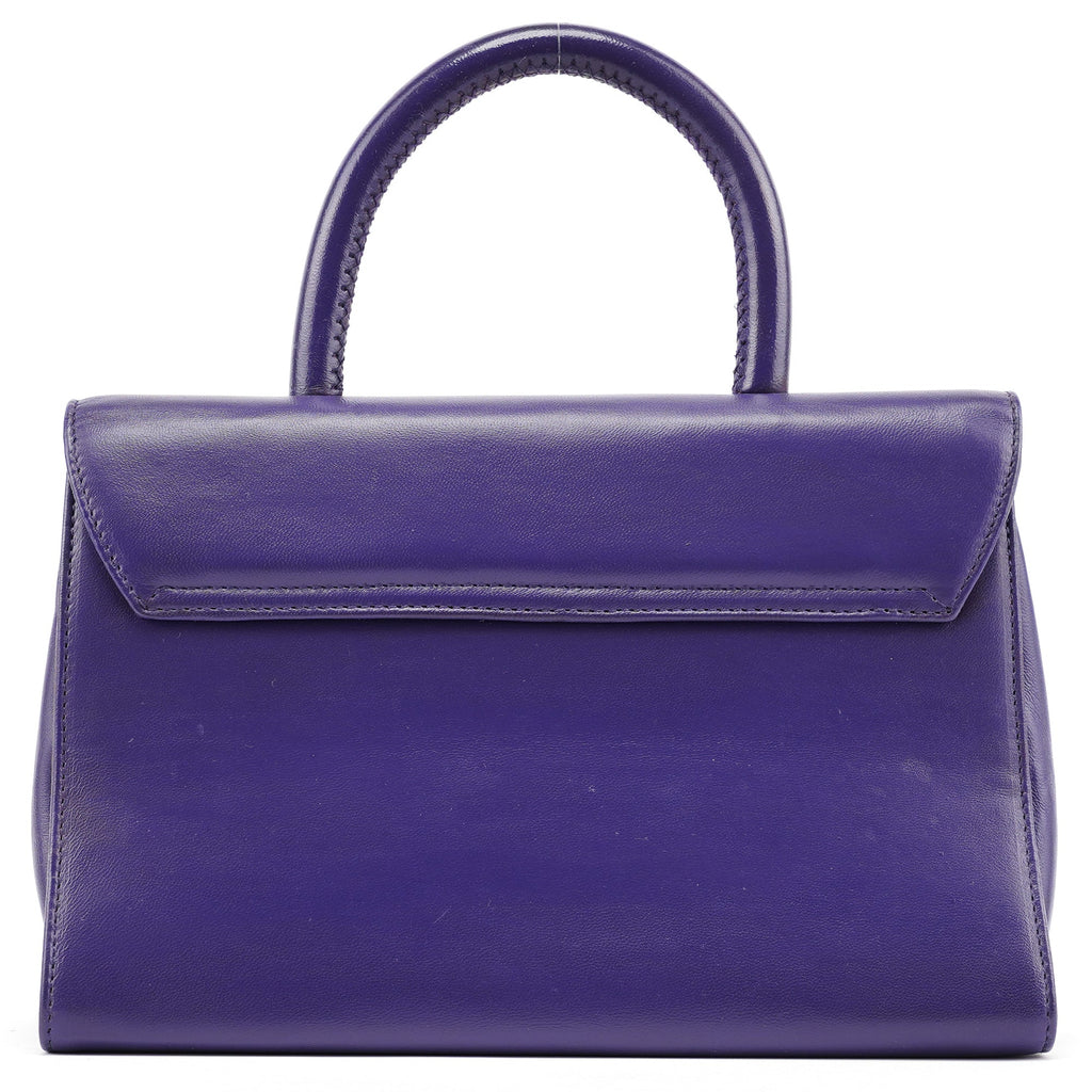 Purple Calfksin Top Handle Bag