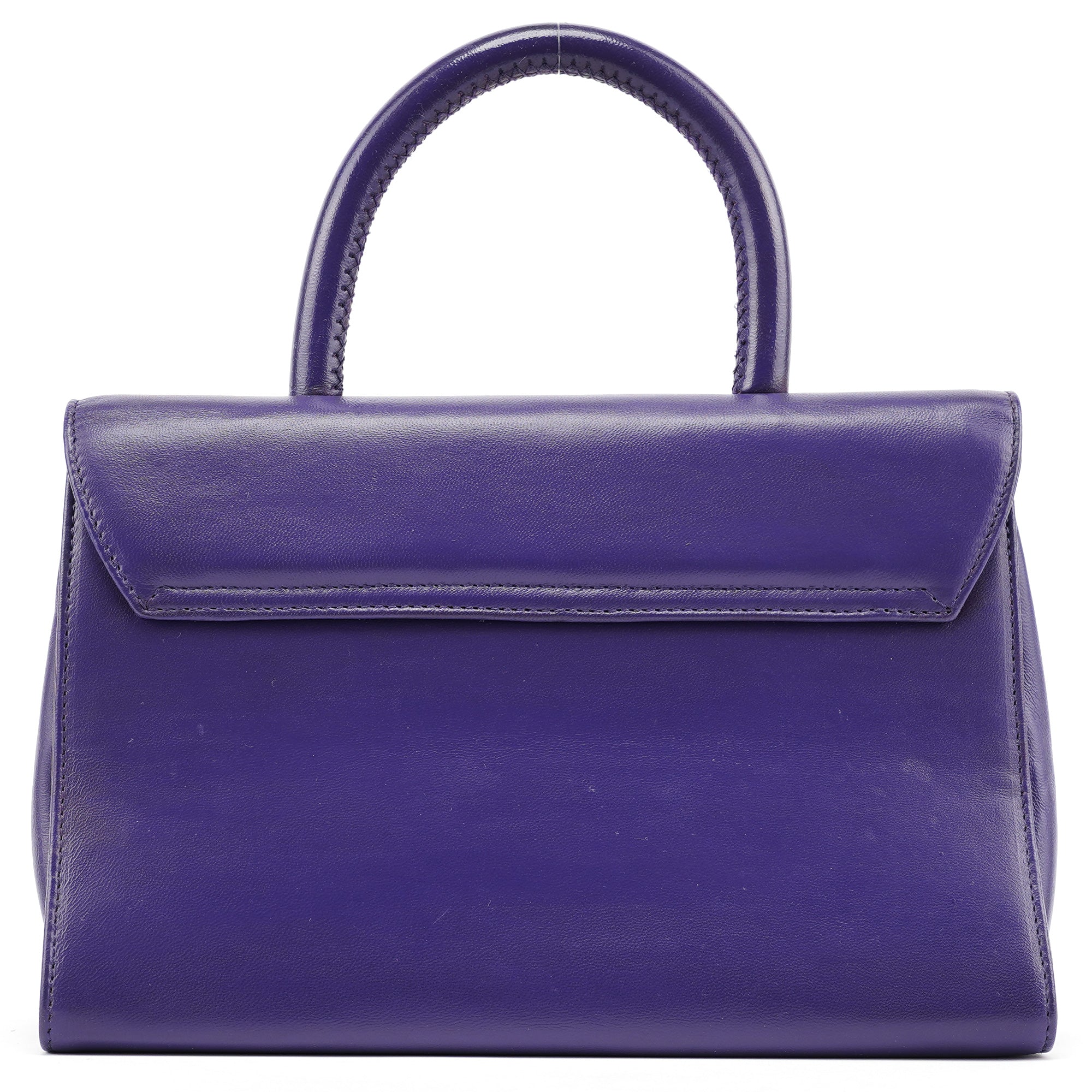 Purple Calfksin Top Handle Bag