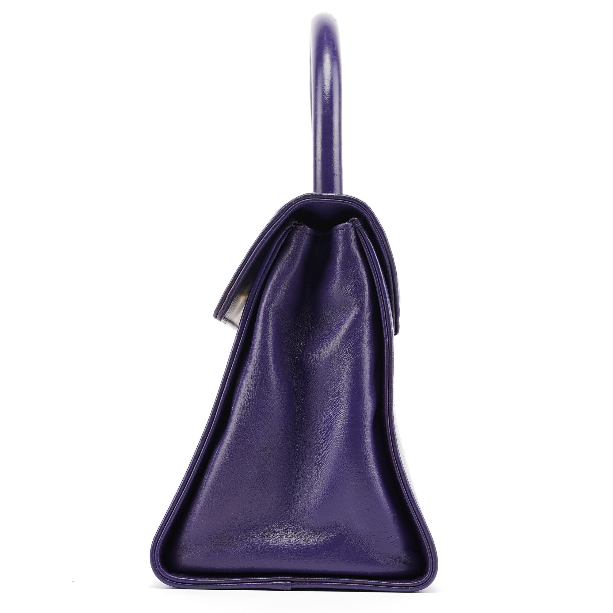 Purple Calfksin Top Handle Bag