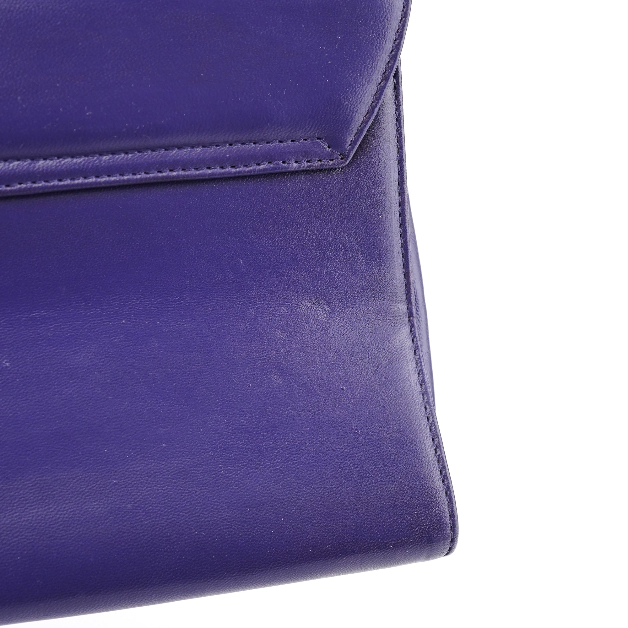 Purple Calfksin Top Handle Bag