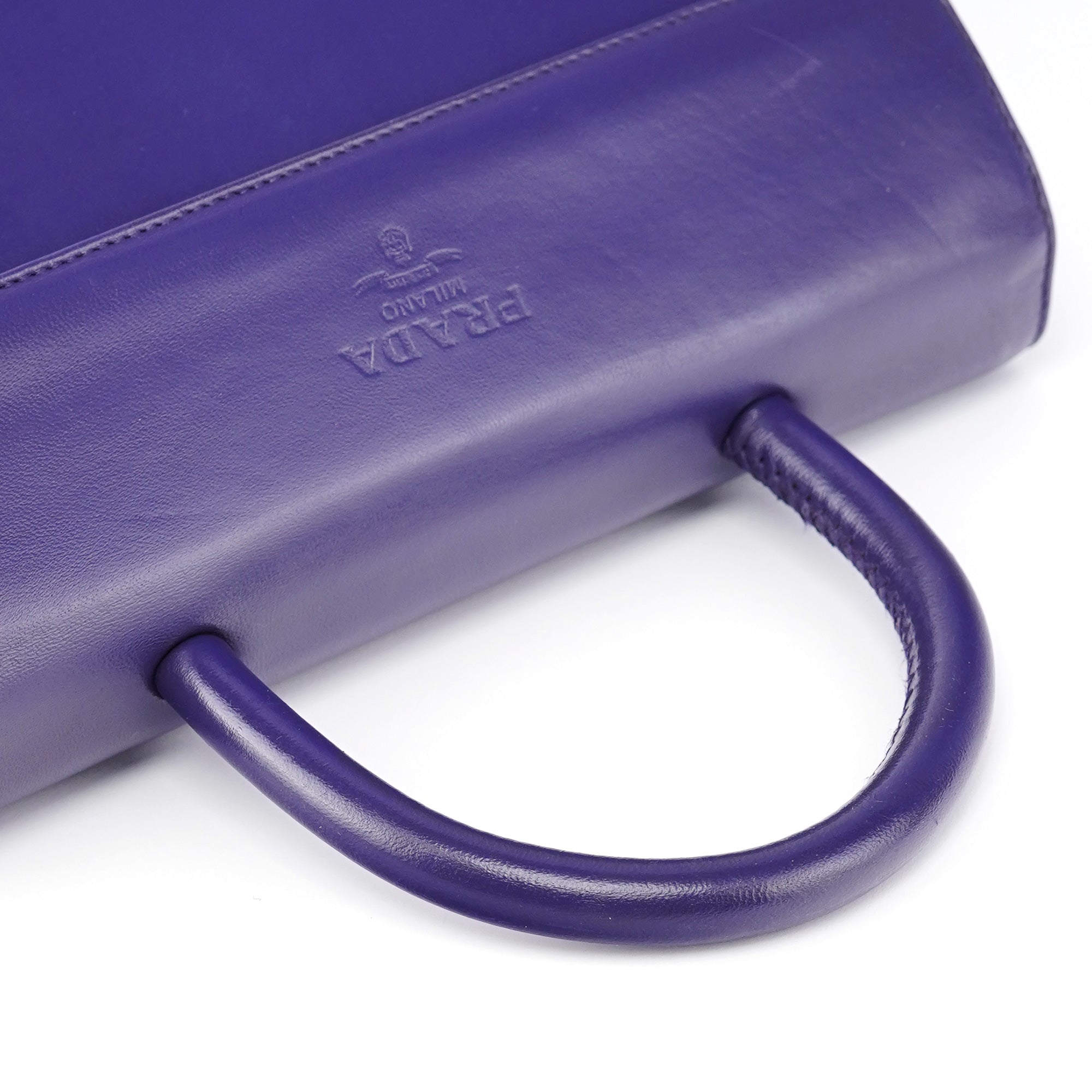 Purple Calfksin Top Handle Bag